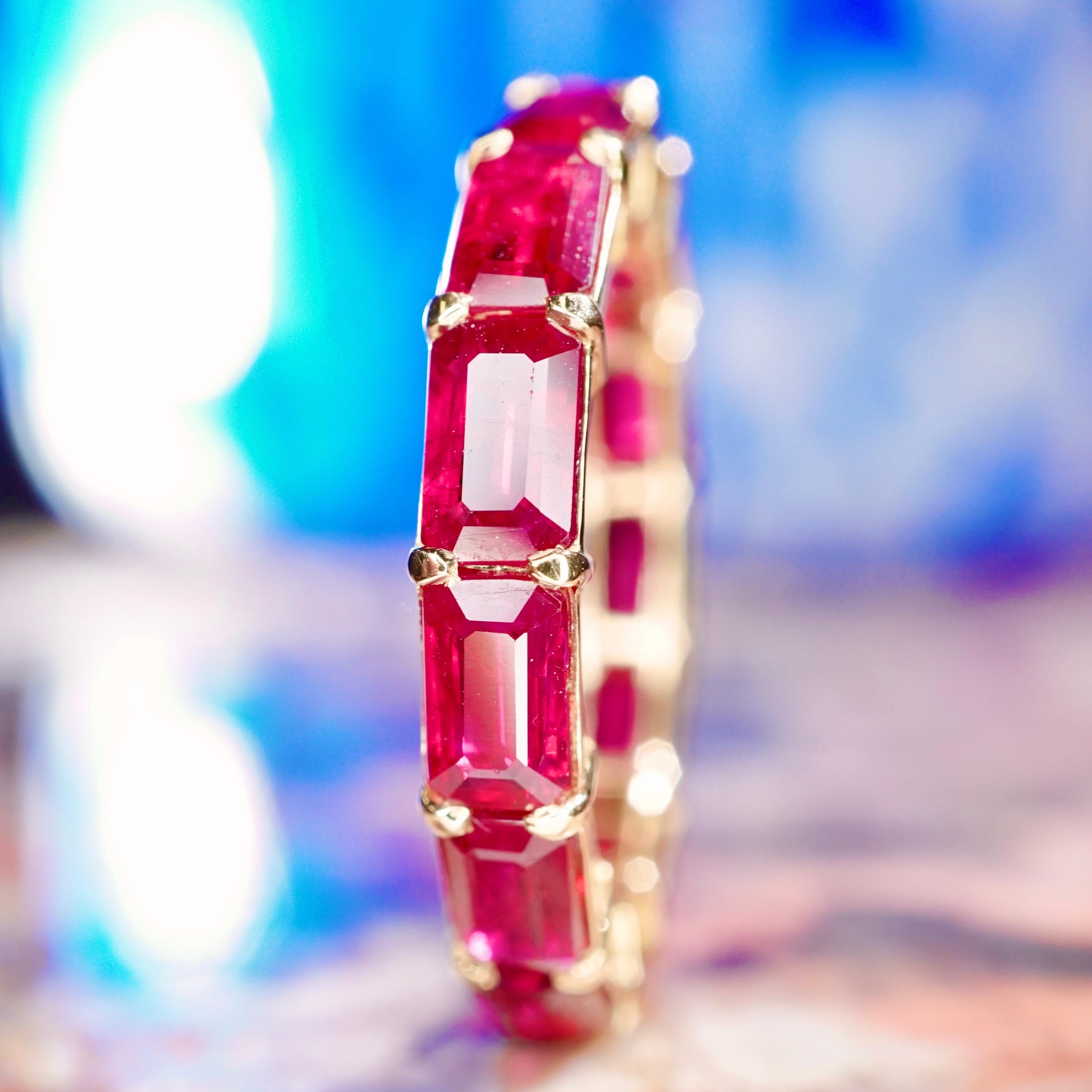 For Sale:  Simon Ardem Burmese Pigeon Blood Ruby 4.2 carats Eternity Band  2