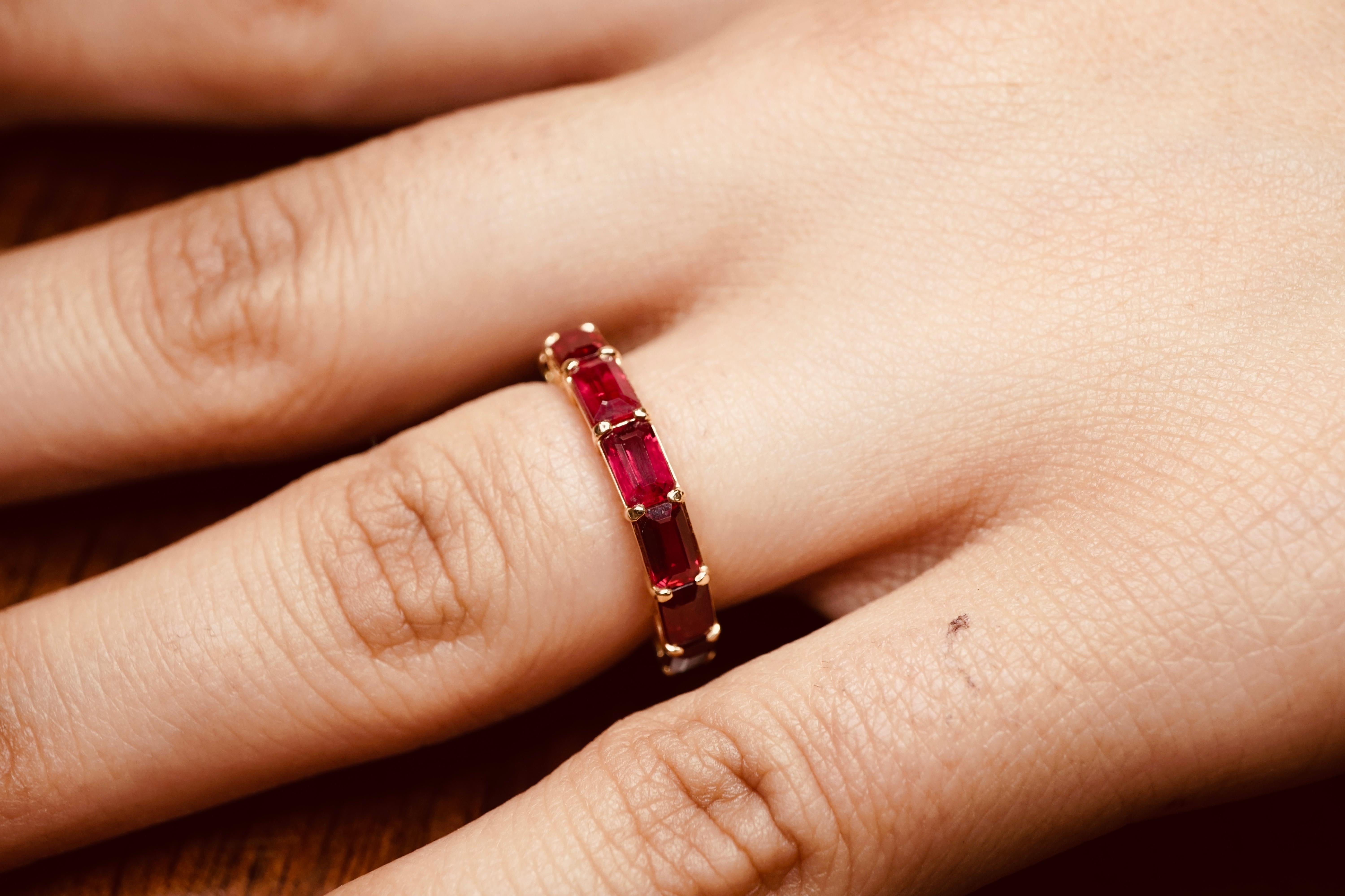 For Sale:  Simon Ardem Burmese Pigeon Blood Ruby 4.2 carats Eternity Band  9