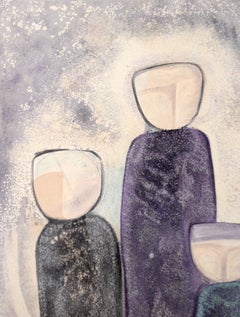 The Faceless, Unforgettable Three - Modernist Color Lithograph (5/100)