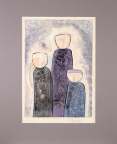 The Faceless, Unforgettable Three - Modernist Color Lithograph (5/100)