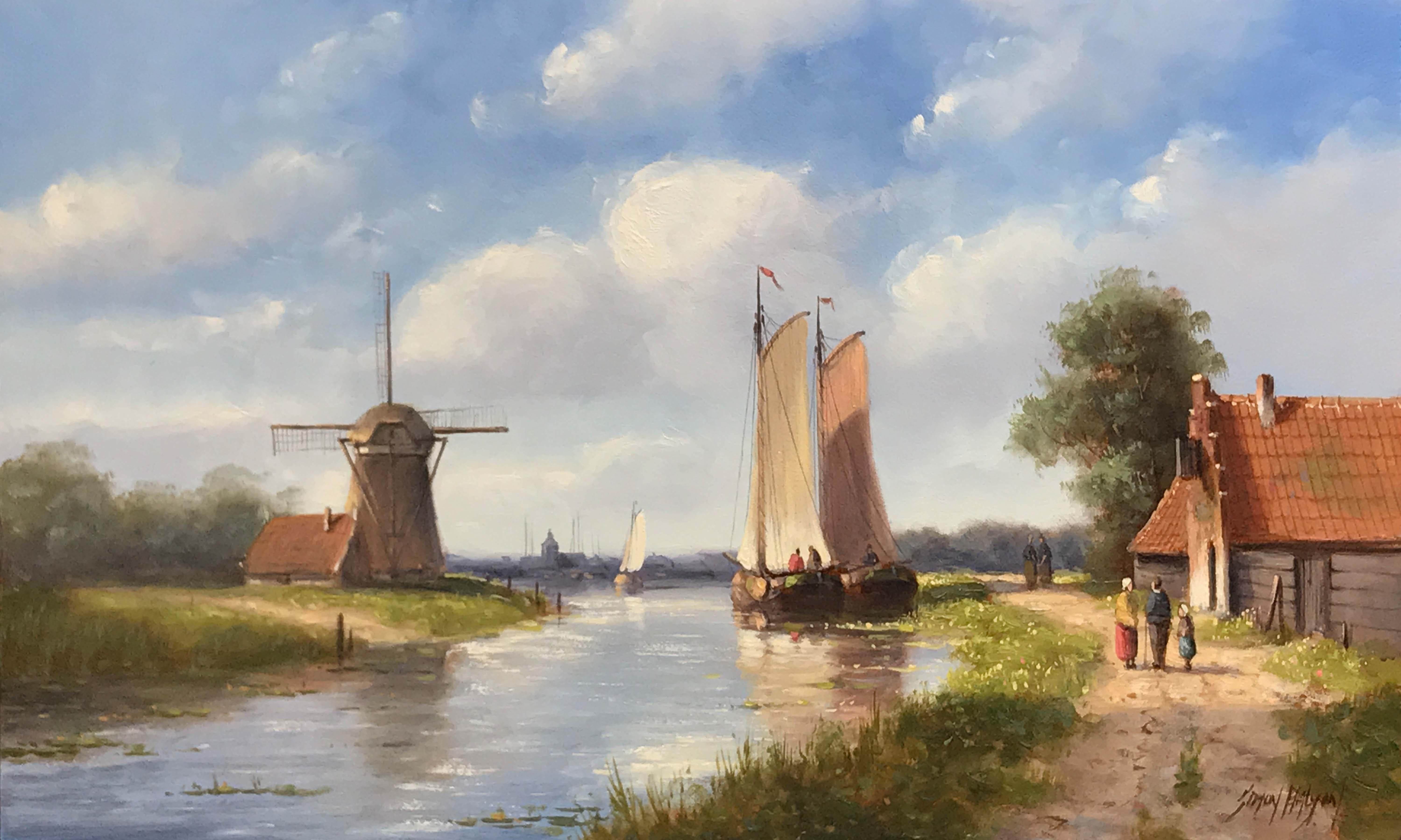Simon Balyon Landscape Painting - Dutch Summer