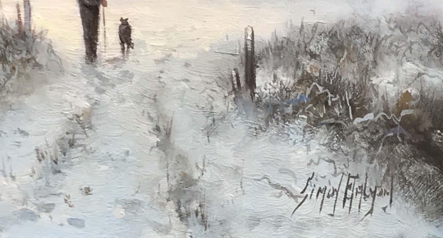 Sunset Winter (Impressionismus), Painting, von Simon Balyon