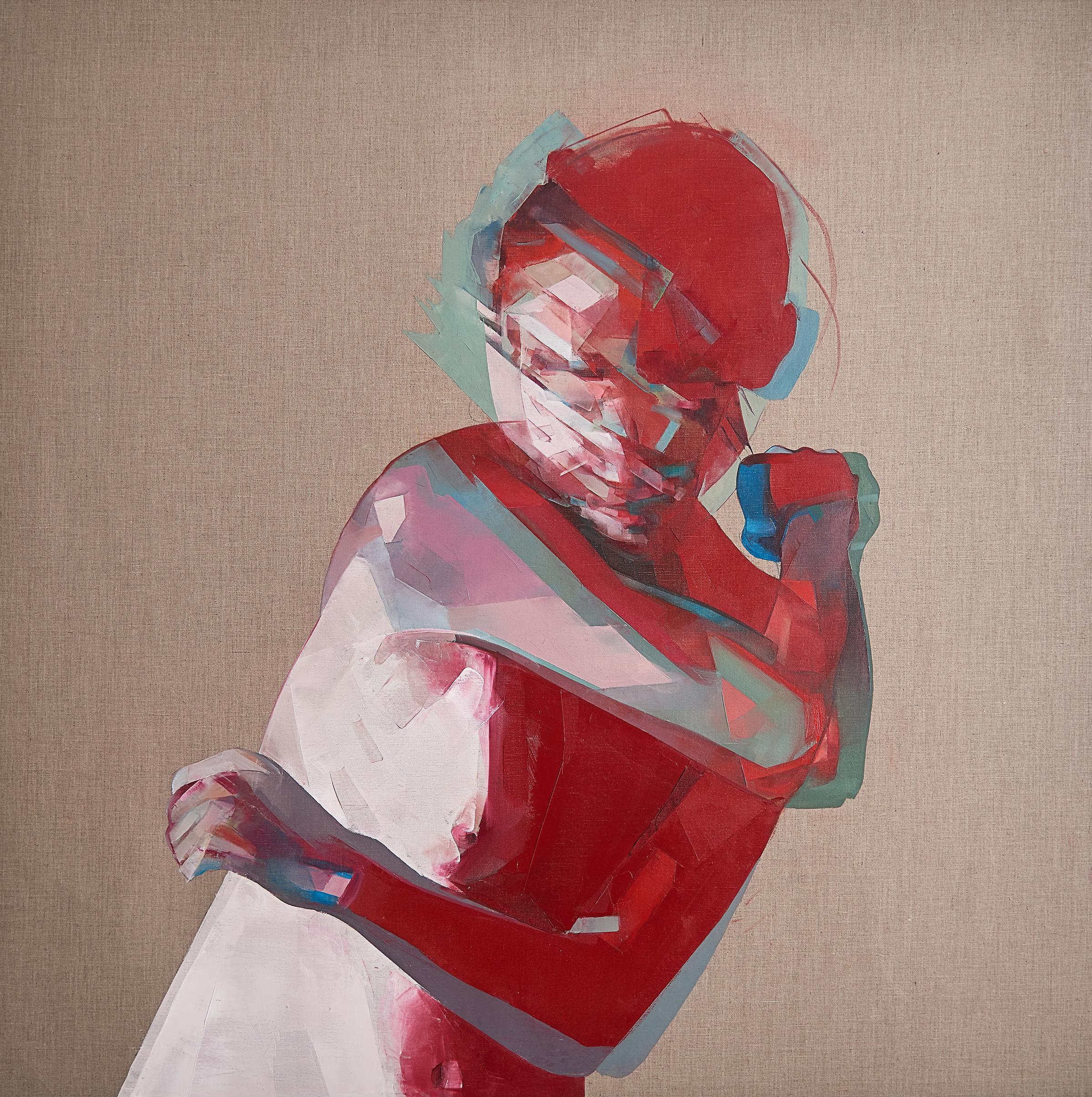 Figurative Painting Simon Birch - Échantillon de poisson en métal argenté