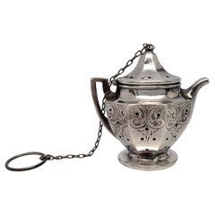 Vintage Simon Brothers Sterling Silver Tea Kettle Tea Strainer/Infuser