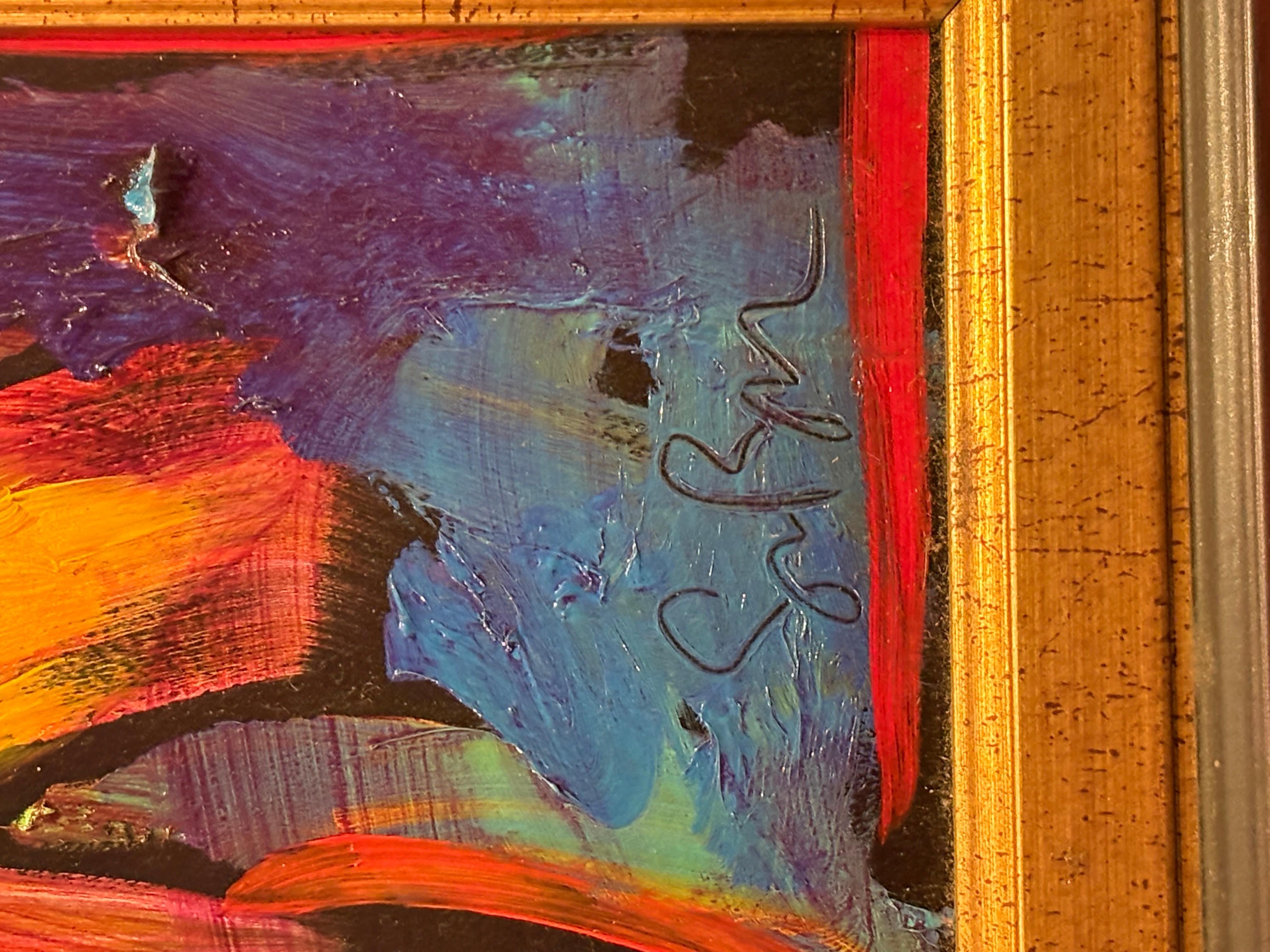 Simon Bull Framed Signed Original Acrylic Painting “Celebration Of Life”. In good condition measures 19x19