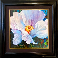 Vibrant Pop Art Flower Original Simon Bull Floral Giclee Canvas Painting Edition