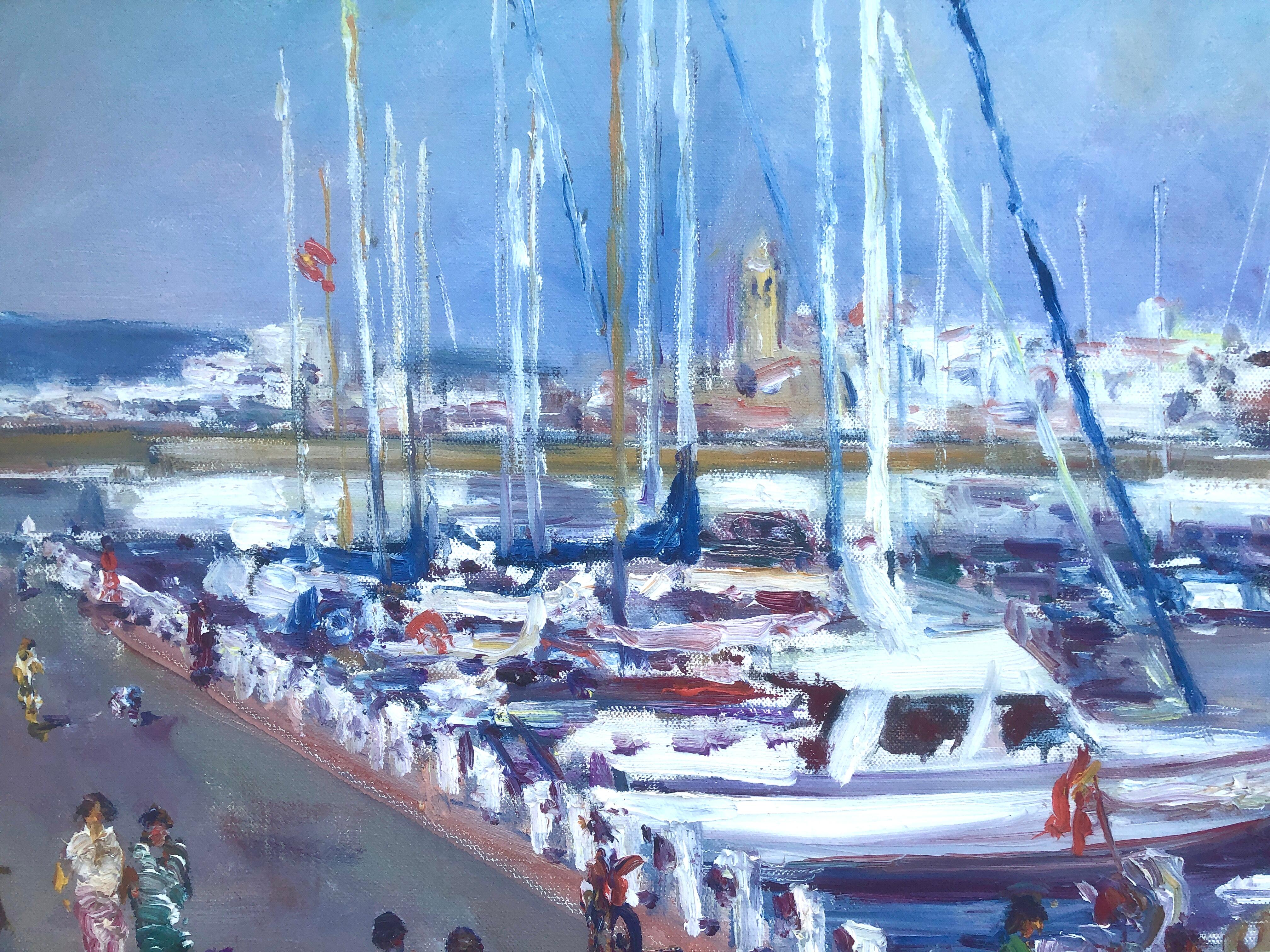 Aiguadolç Sitges Spain oil on canvas painting spanish seascape For Sale 3