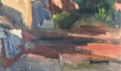 Paisaje de pueblo español óleo sobre lienzo