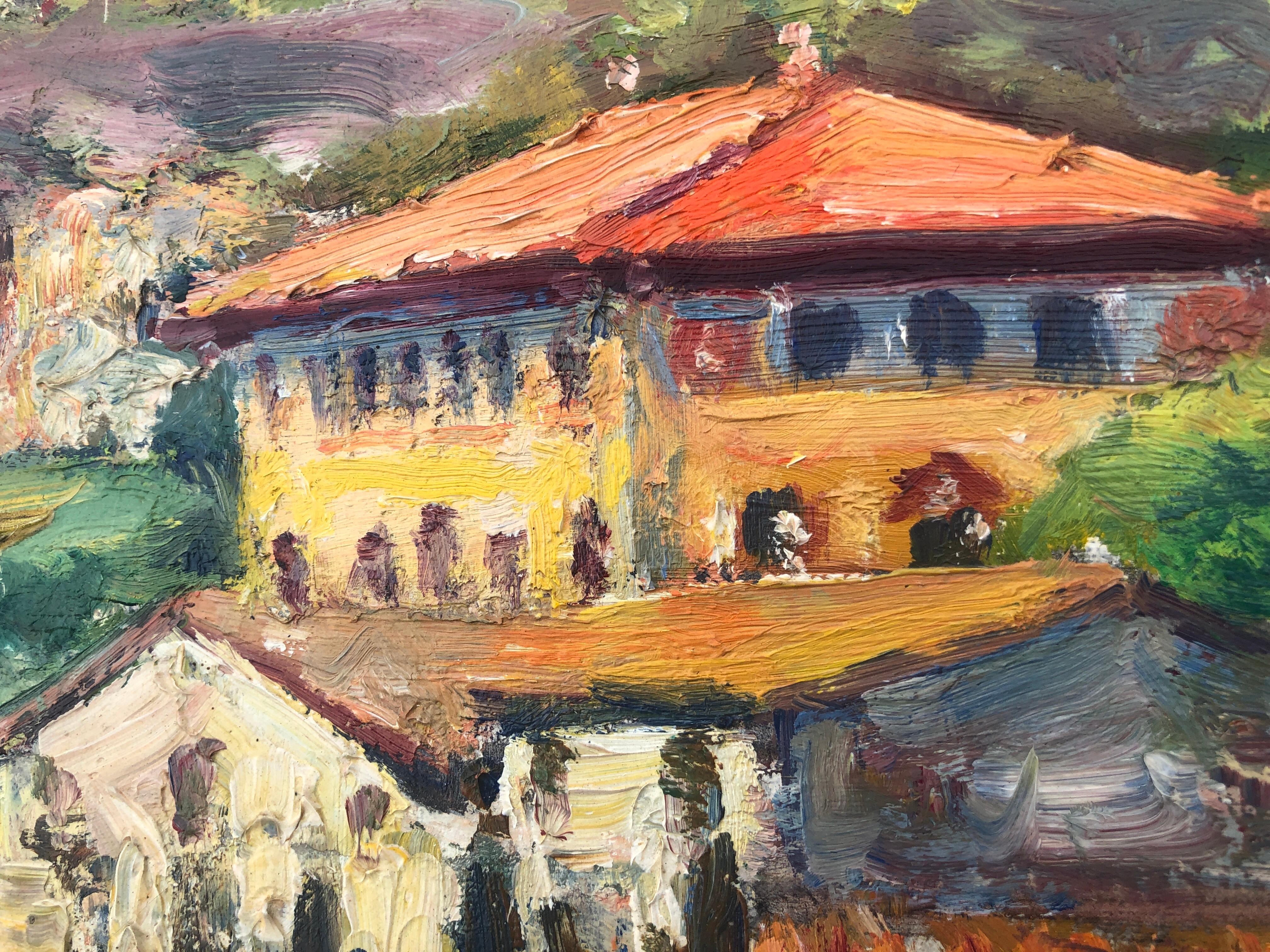 Teia España óleo sobre lienzo pintura Barcelona paisaje español 1