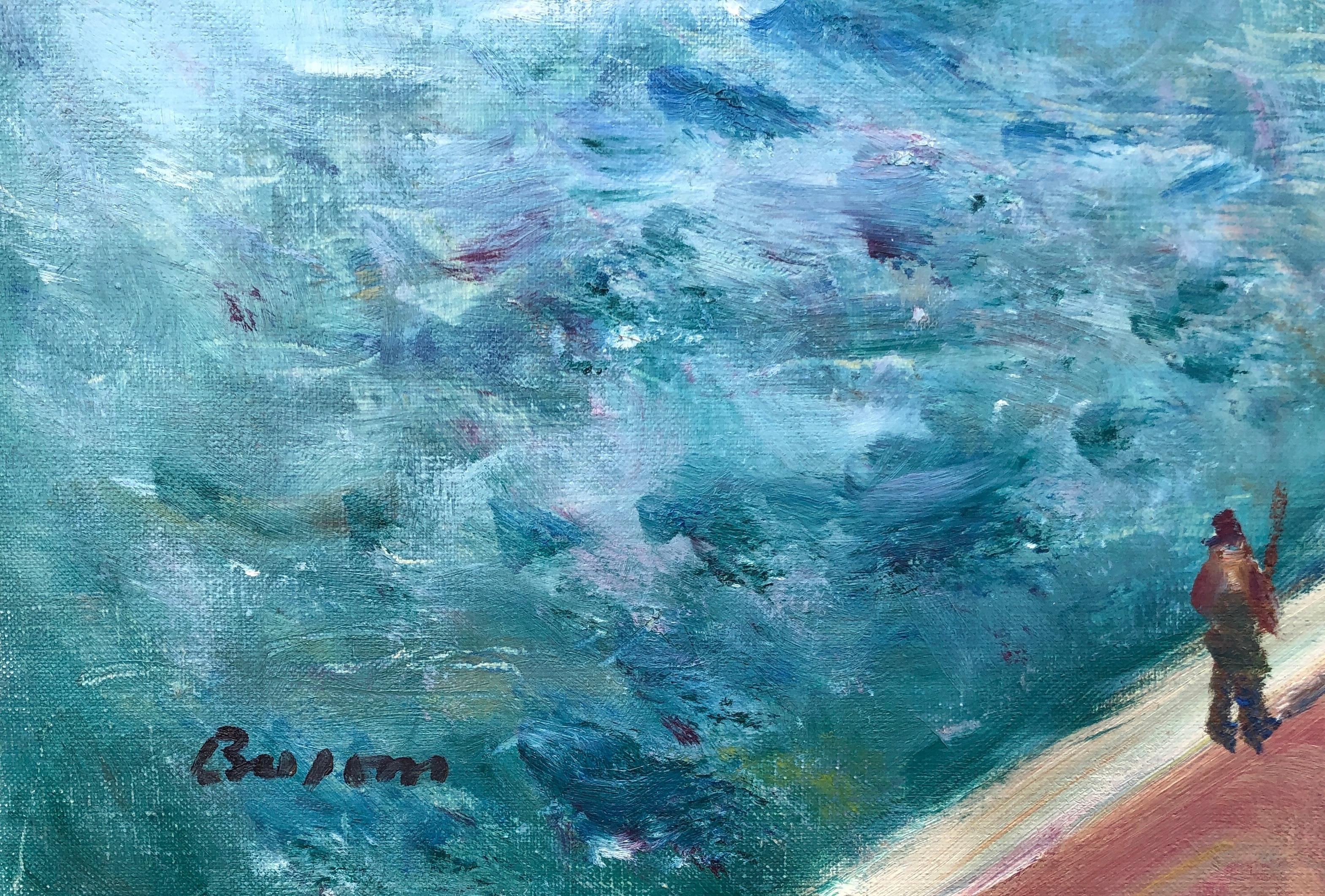 Venise Italie huile sur toile peinture paysage marin italien - Painting de Simon Busom