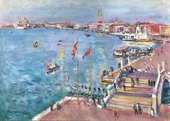 Venise Italie huile sur toile peinture paysage marin italien