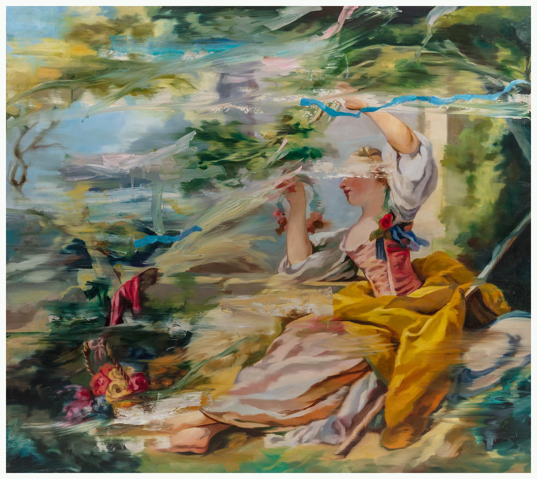 Figurative Painting di Simon Casson - Fretchety I