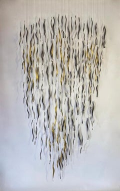 Cascade, Hanging Sculpture, Metal art, Gold, Anodised aluminium, Nature, Energy