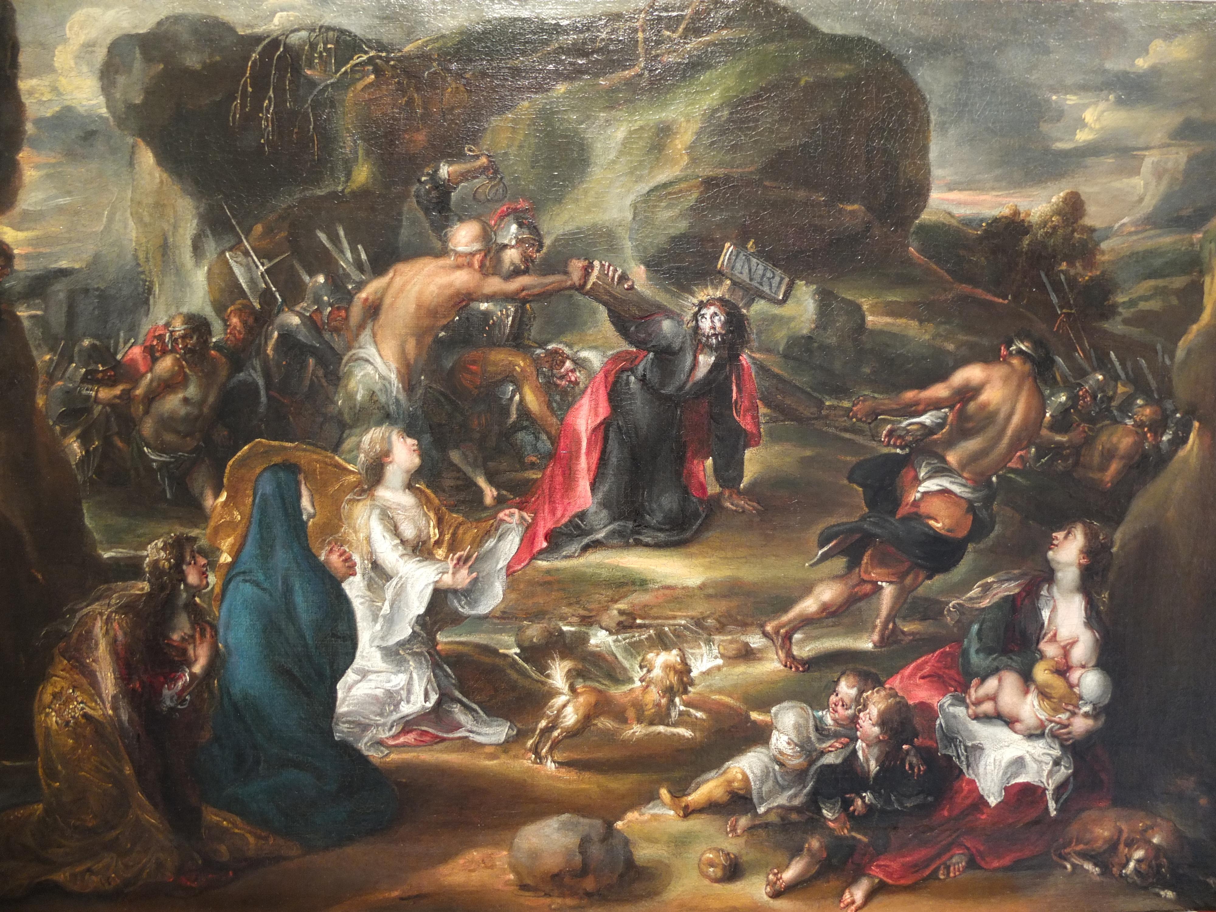 Christus, der das Kreuz trägt, Alter Meister, Flämisch, De Vos, Religiöse Szene, Rubens im Angebot 10