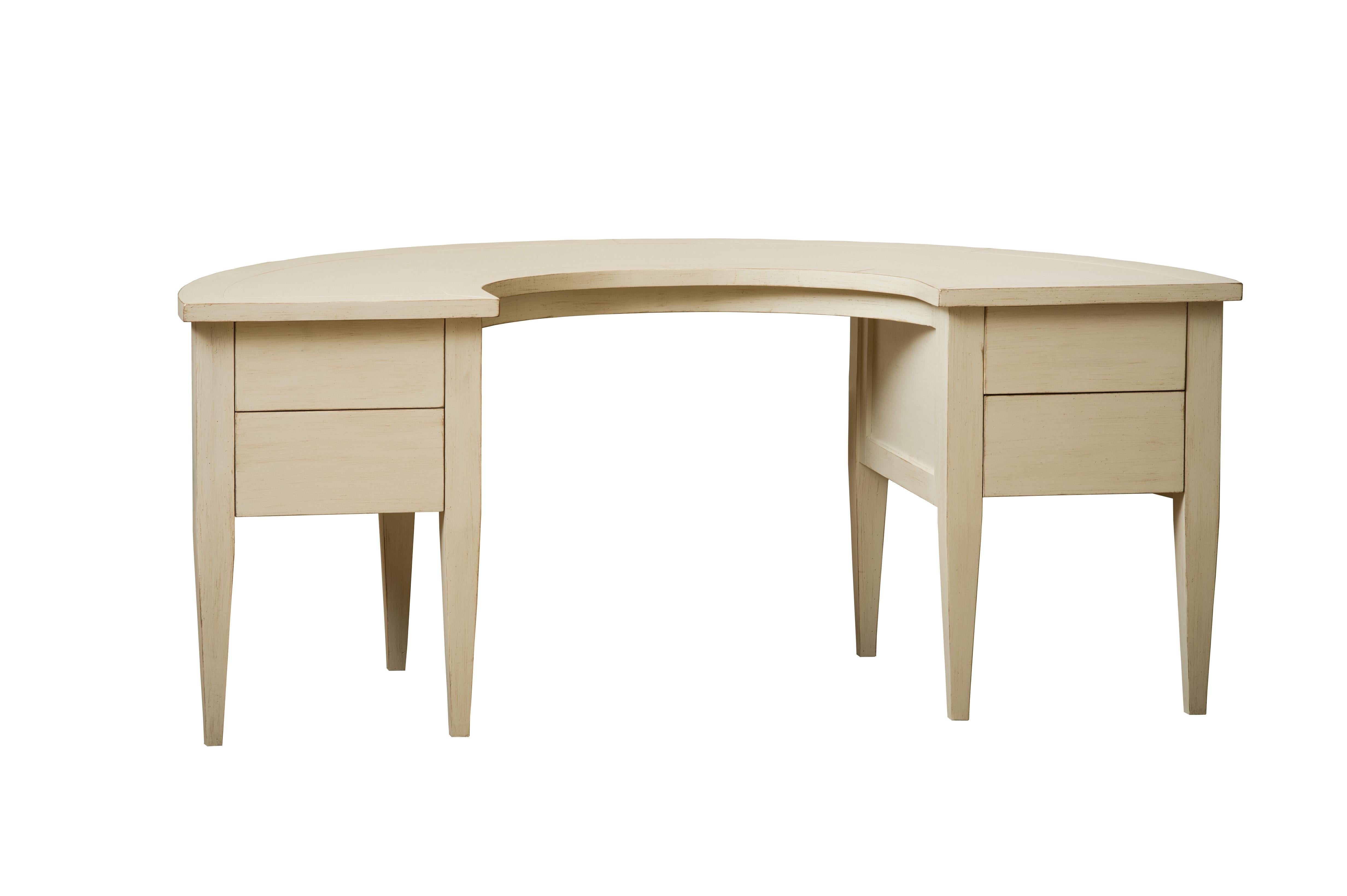 Maximize your workspace right at home with the Simon desk. Cleverly designed to wrap around you while you work, the curved lines give you more area to spread out while conveniently.