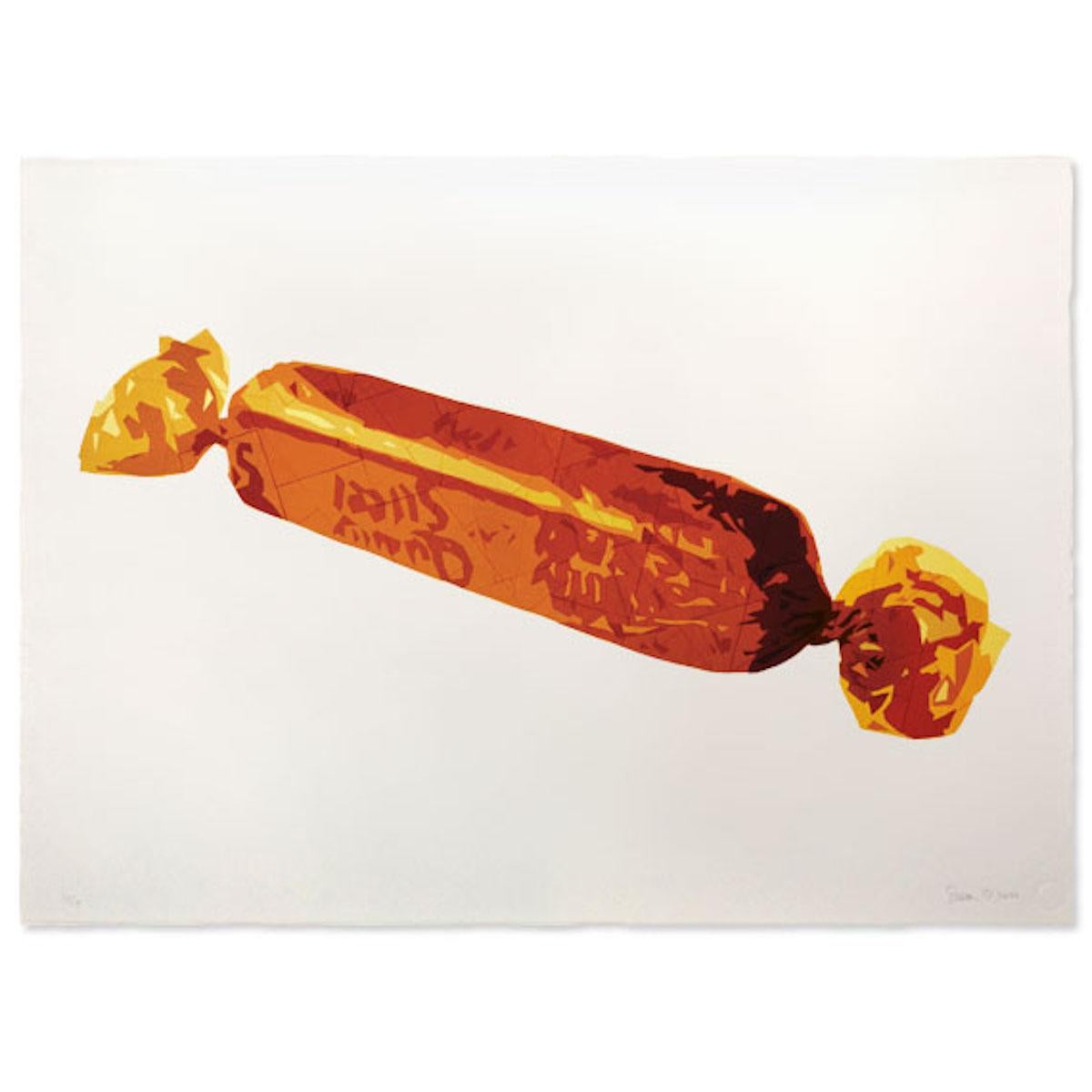 Simon Dry Interior Print – Gold Finger, Sweetie Art, Lebensmittelkunst, Stilllebendruck, Schokoladenkunst, Osterkunst