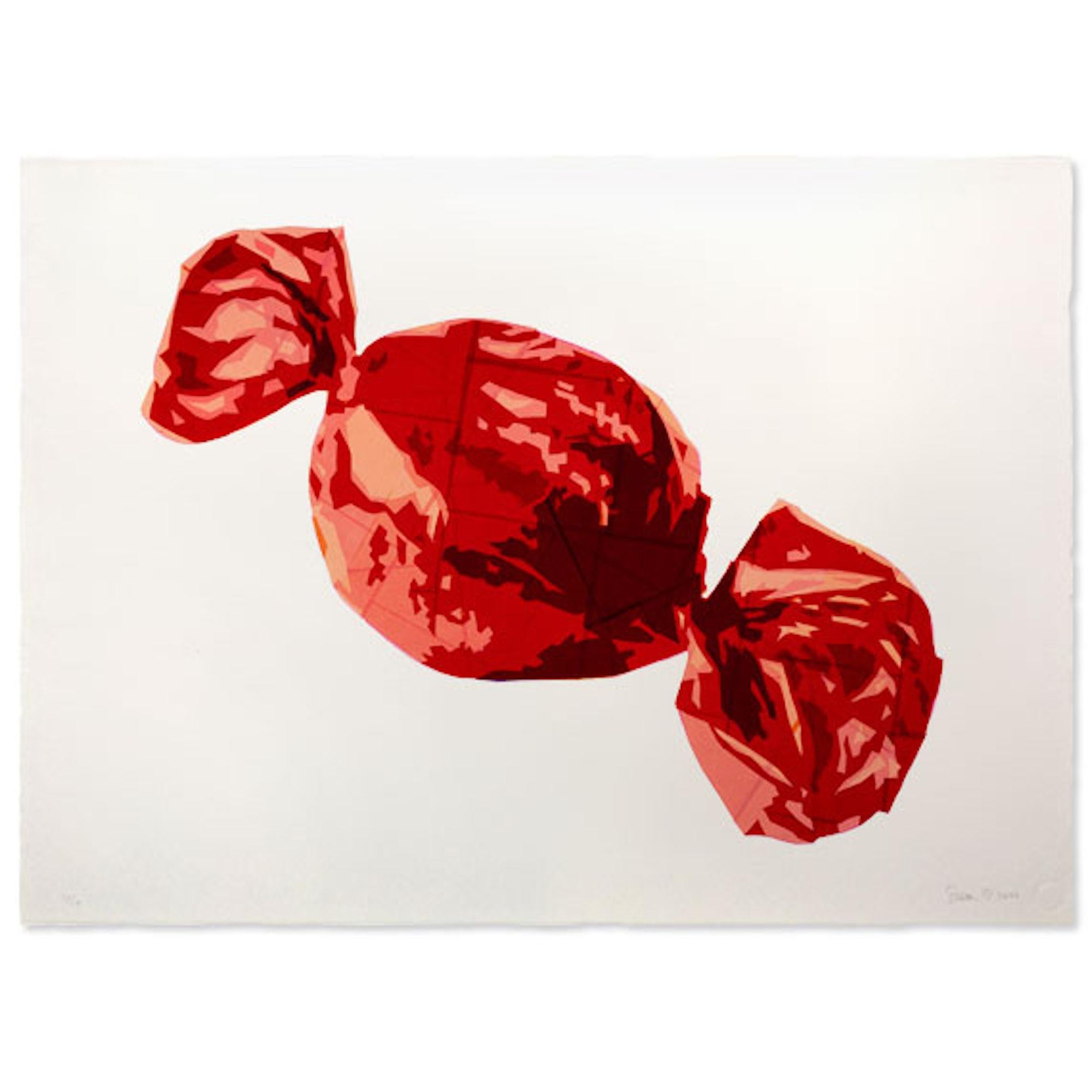 The Red One, süße Kunst, hochwertiges Straßenkunstwerk, Stillleben-Kunstwerk (Pop-Art), Print, von Simon Dry