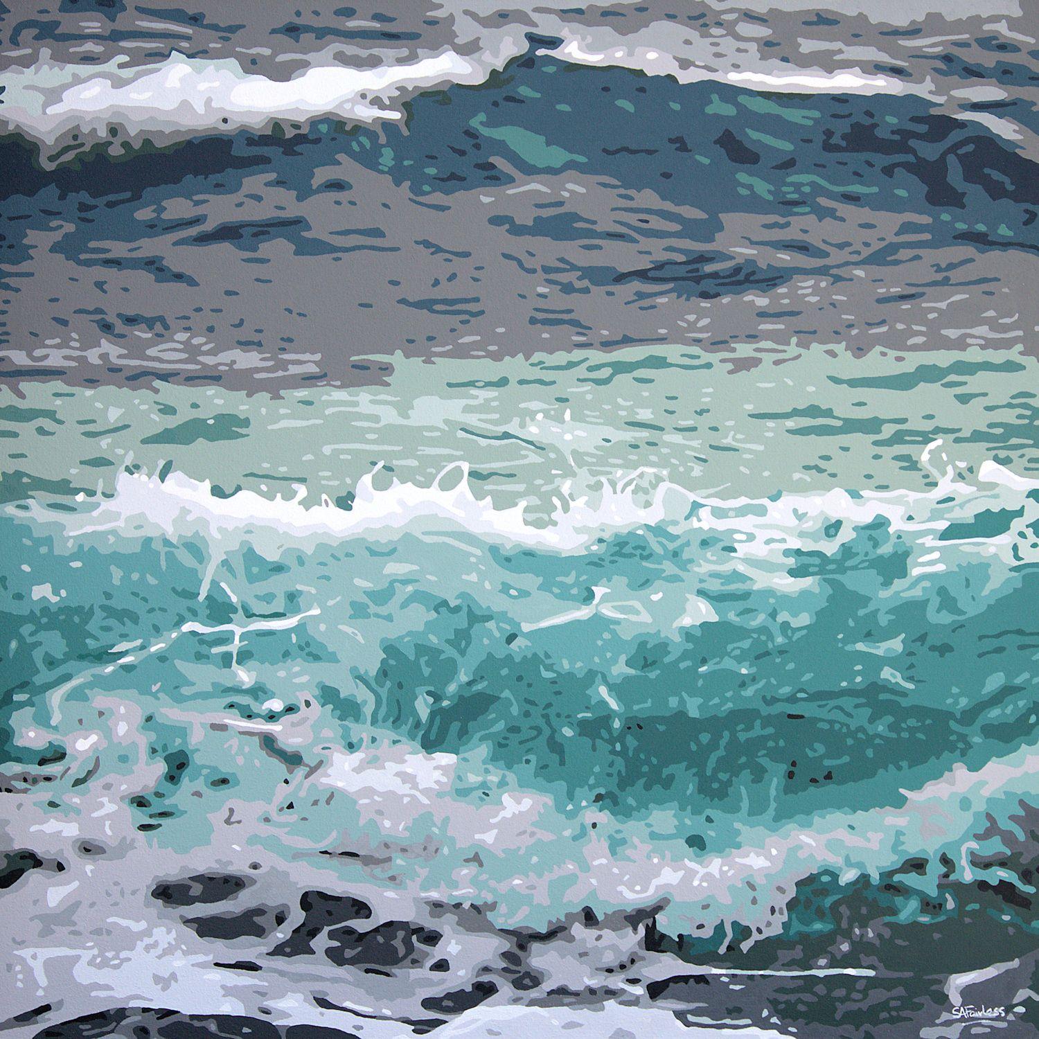 No need to miss the ocean, with this painting you can have all the movement and colour of the ocean in your home. I love the sea, the light, movement and sound, I could stare at this all day and imagine being there. I used one of my photo images