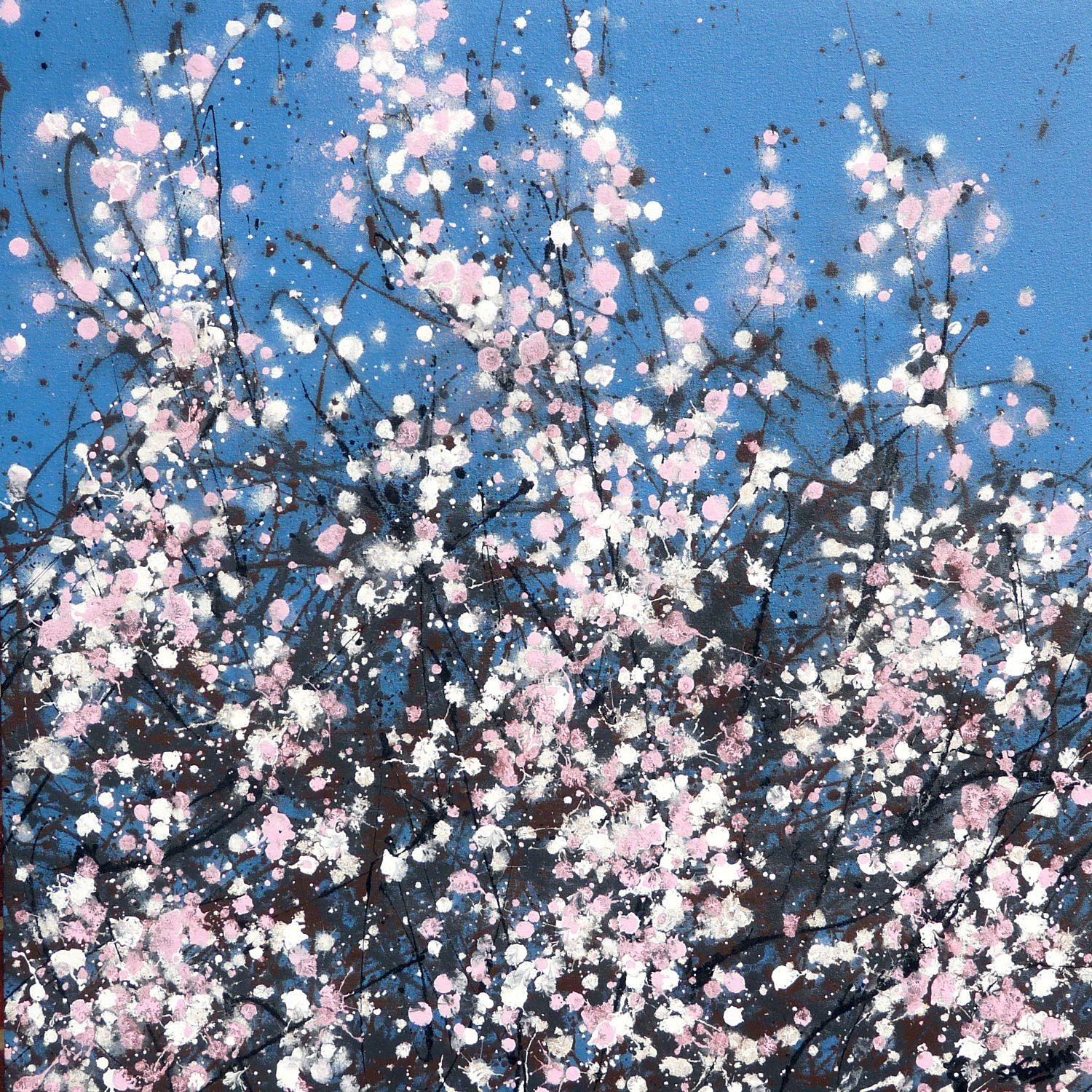 Simon Fairless Abstract Painting - Pink Blossom, Painting, Acrylic on Canvas