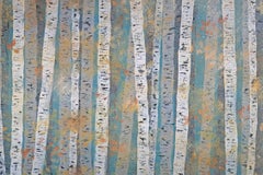 Silver Birch Late Autumn, Painting, Acrylic on Canvas