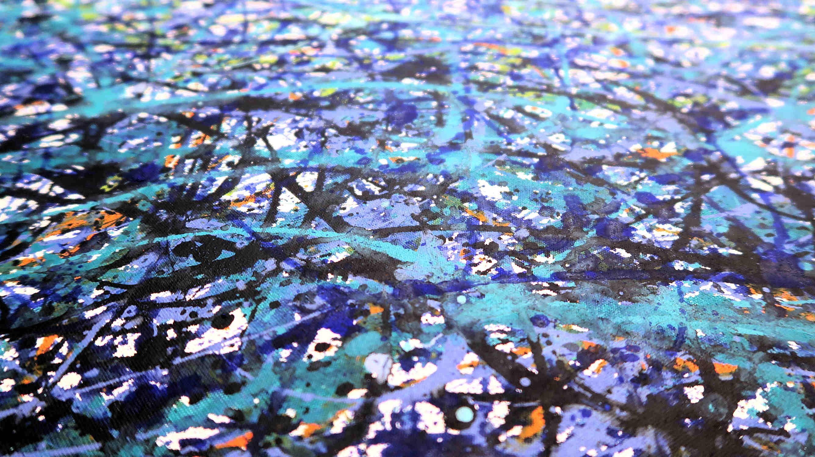 Spirit of the Sea, Painting, Acrylic on Canvas - Blue Abstract Painting by Simon Fairless