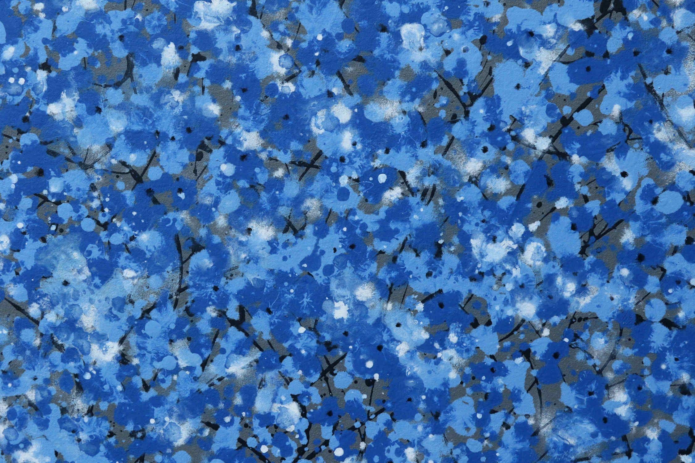 Spring Blossom - Blue, Painting, Acrylic on Canvas 3