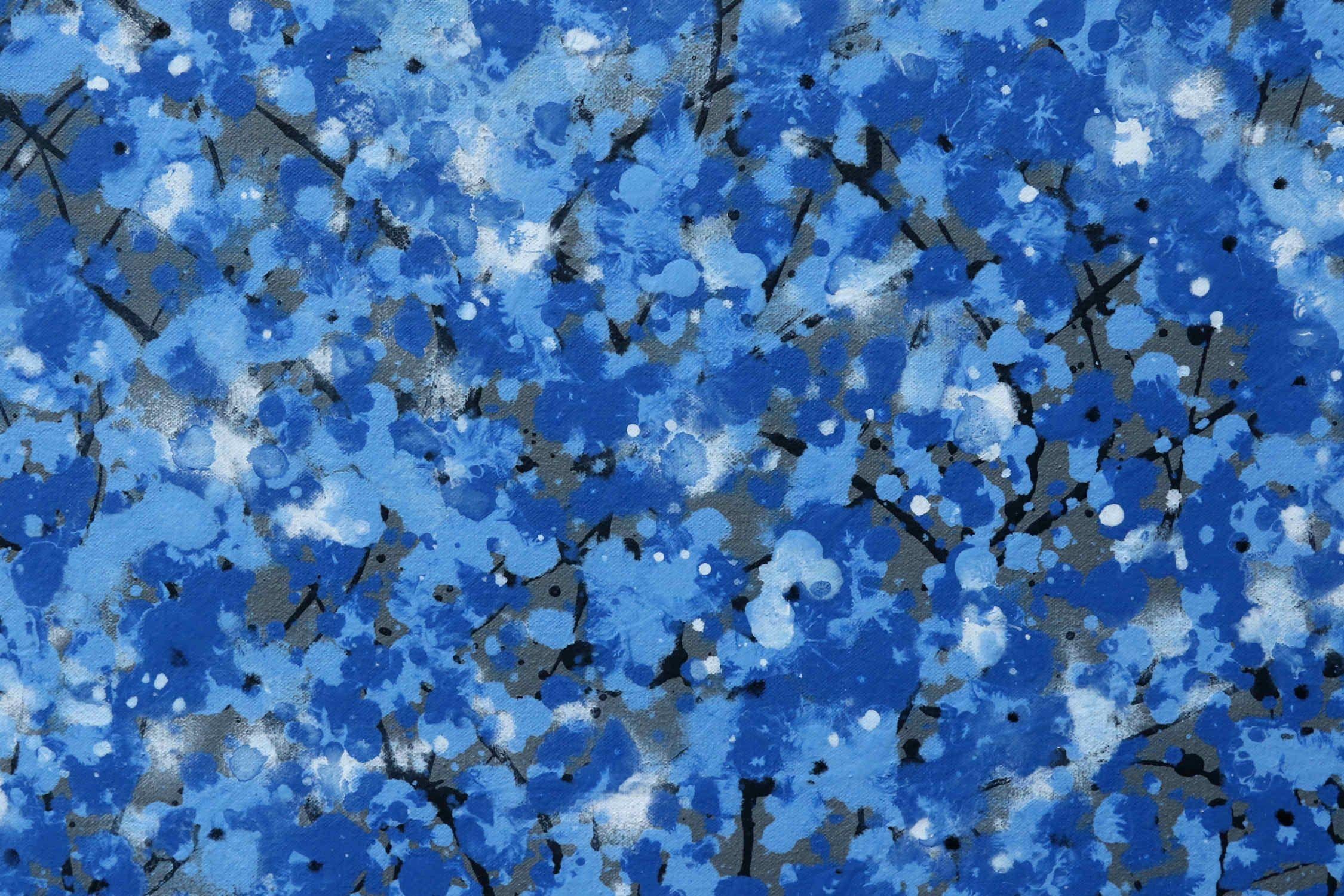 Spring Blossom - Blue, Painting, Acrylic on Canvas 4