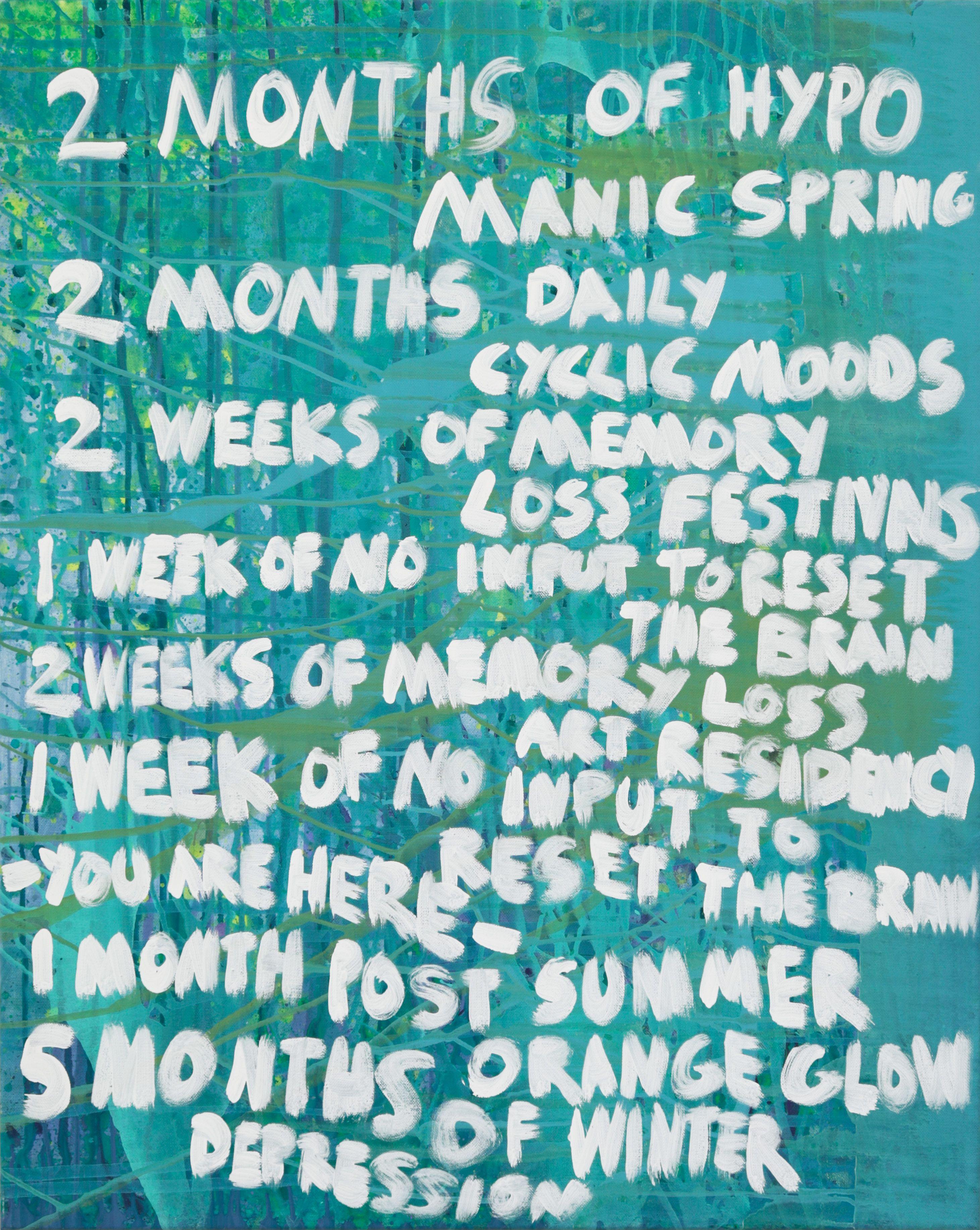 2 Months Of, Gemälde, Acryl auf Leinwand – Painting von Simon Findlay