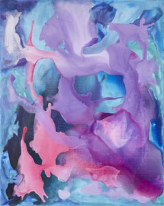 Galassia blu viola rosa, Pittura, Acrilico su tela