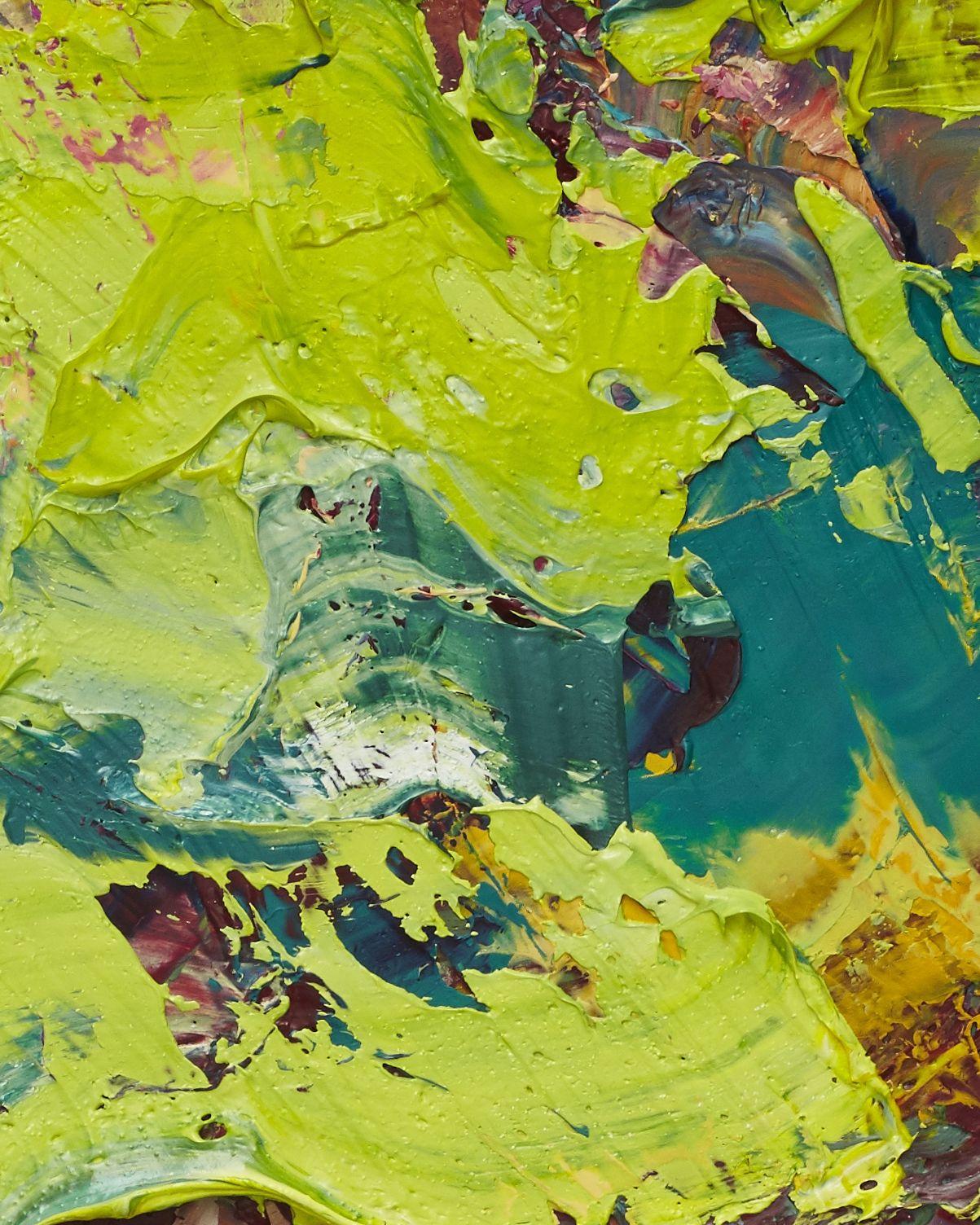 Colourscape 29, Pittura, Olio su tela - Abstract Painting Verde di Simon Findlay