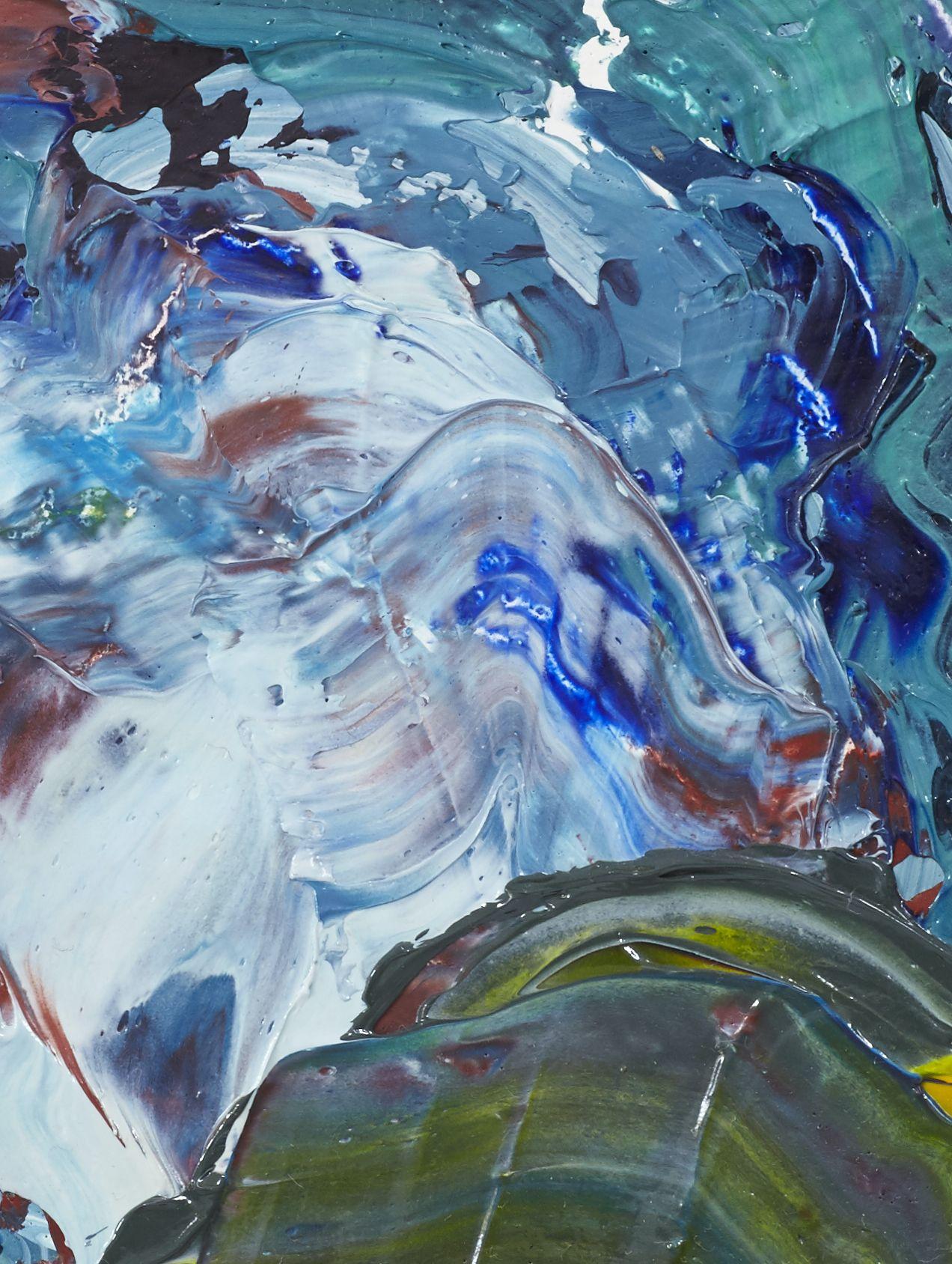 Colourscape 62, Pittura, Olio su tela - Abstract Painting Grigio di Simon Findlay