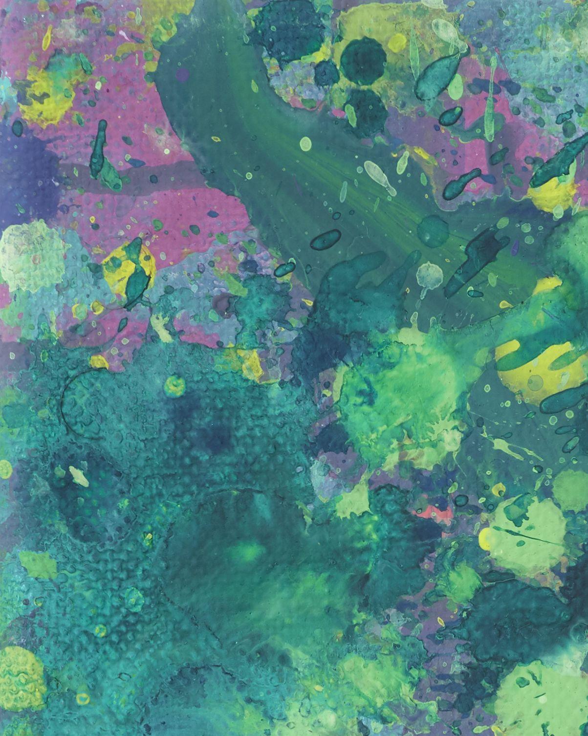 Peinture « Drips 20 », acrylique sur toile - Bleu Abstract Painting par Simon Findlay