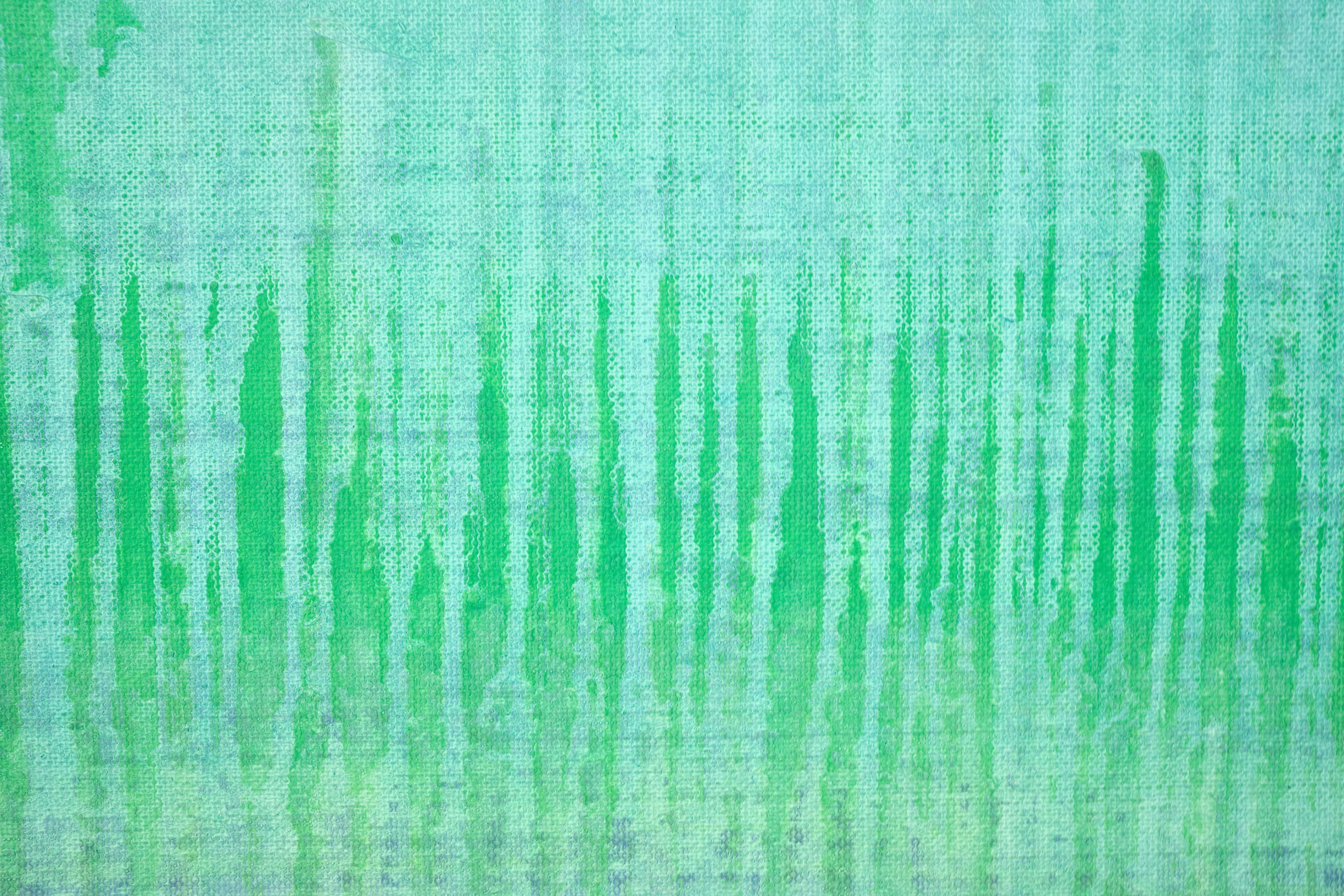 Green Arc Over Blue, Painting, Acrylic on Canvas For Sale 2