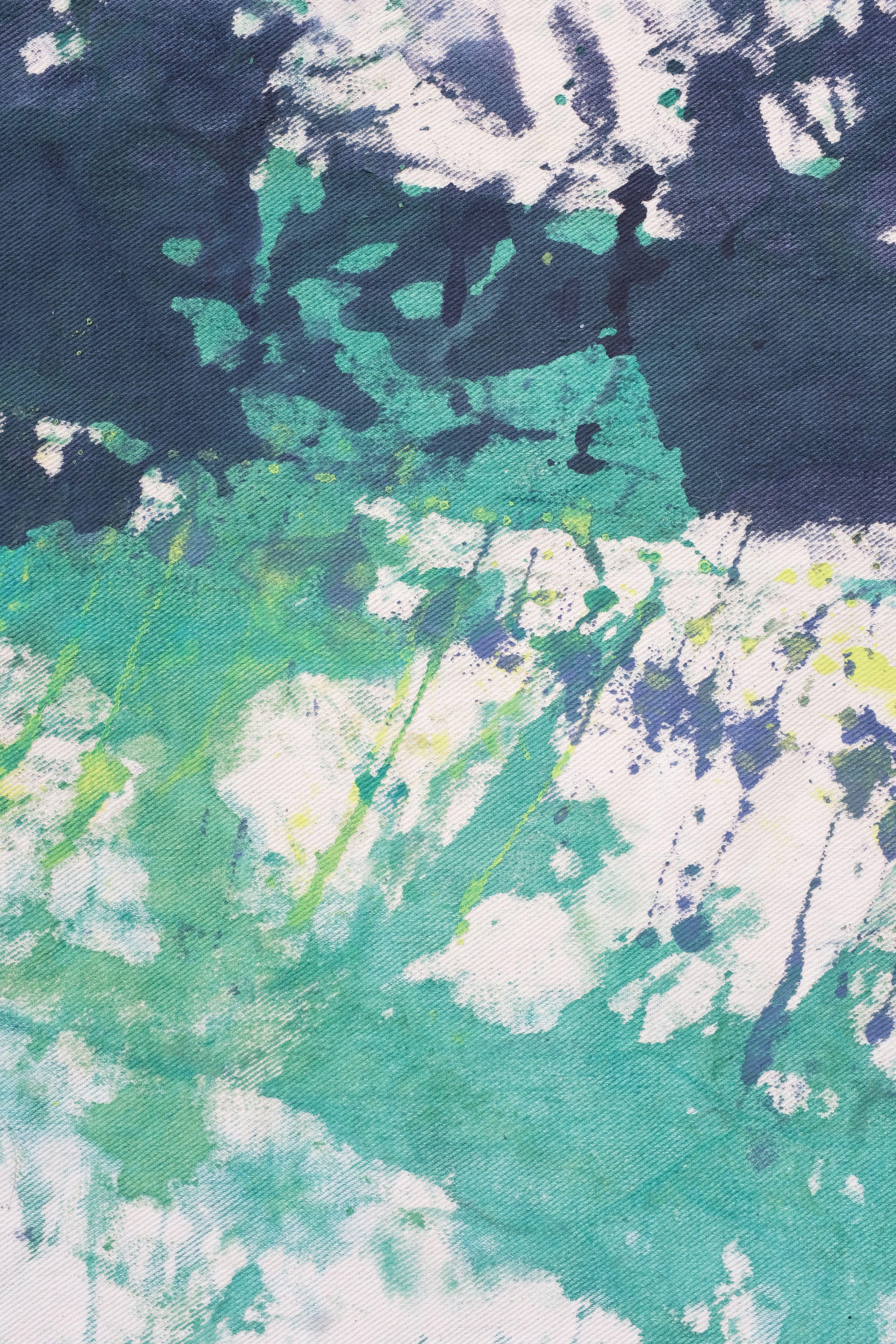 Green Purple Floor, Painting, Acrylic on Canvas For Sale 1