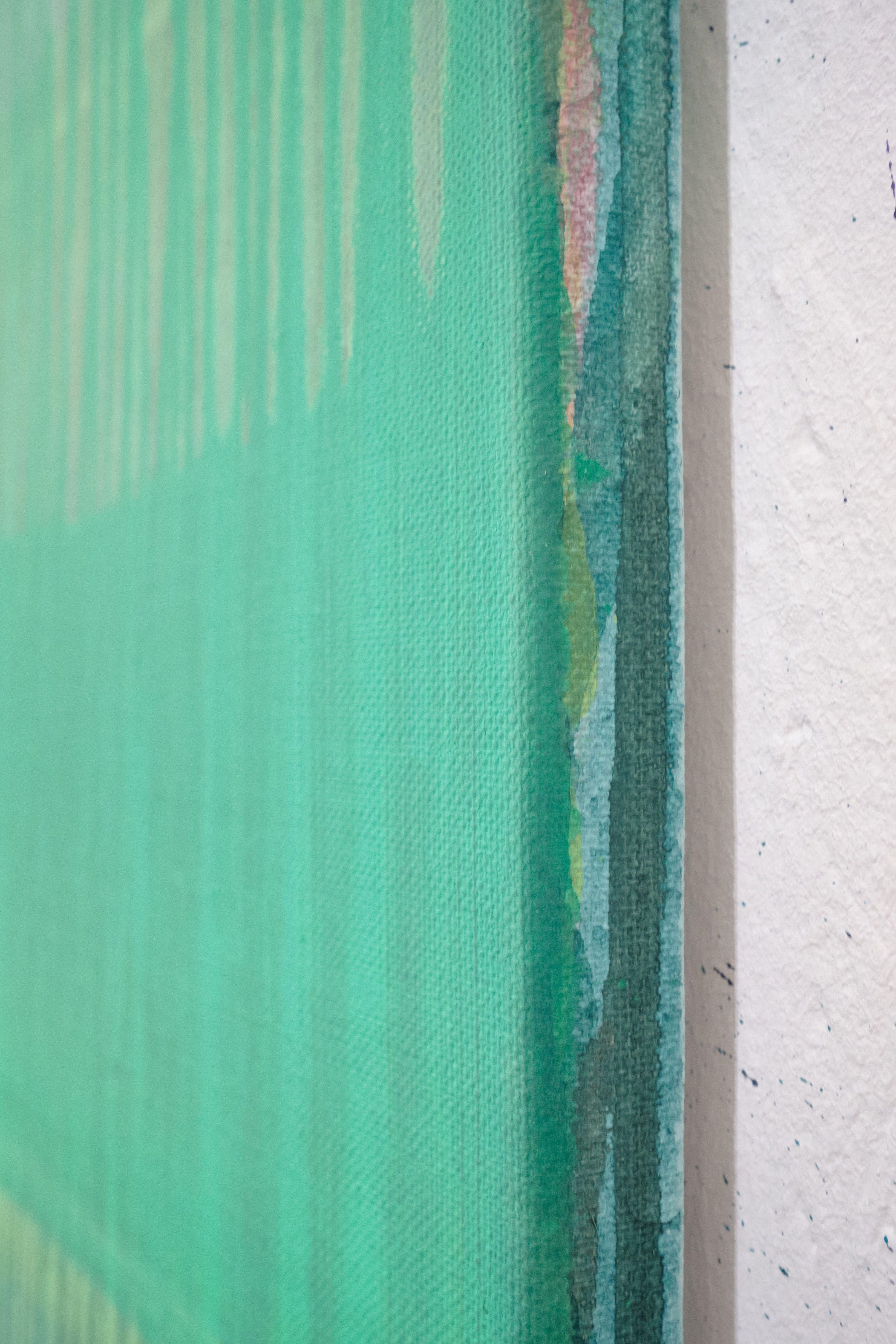 Green Purple Yellow, Painting, Acrylic on Canvas For Sale 2