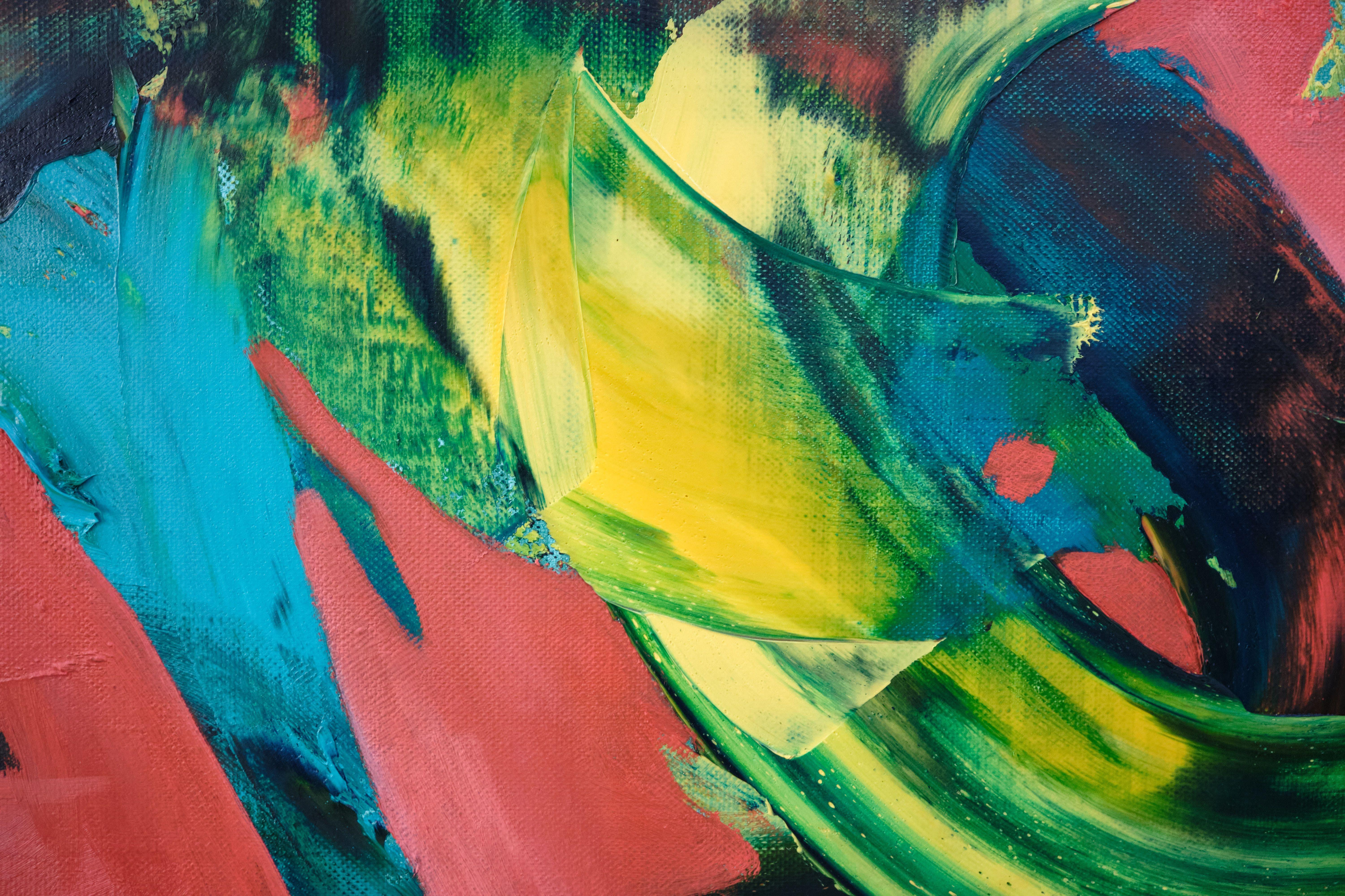 Orange Face, Painting, Oil on Canvas For Sale 4
