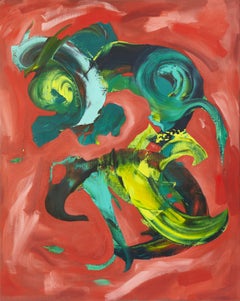 Cara naranja, Pintura, Óleo sobre lienzo