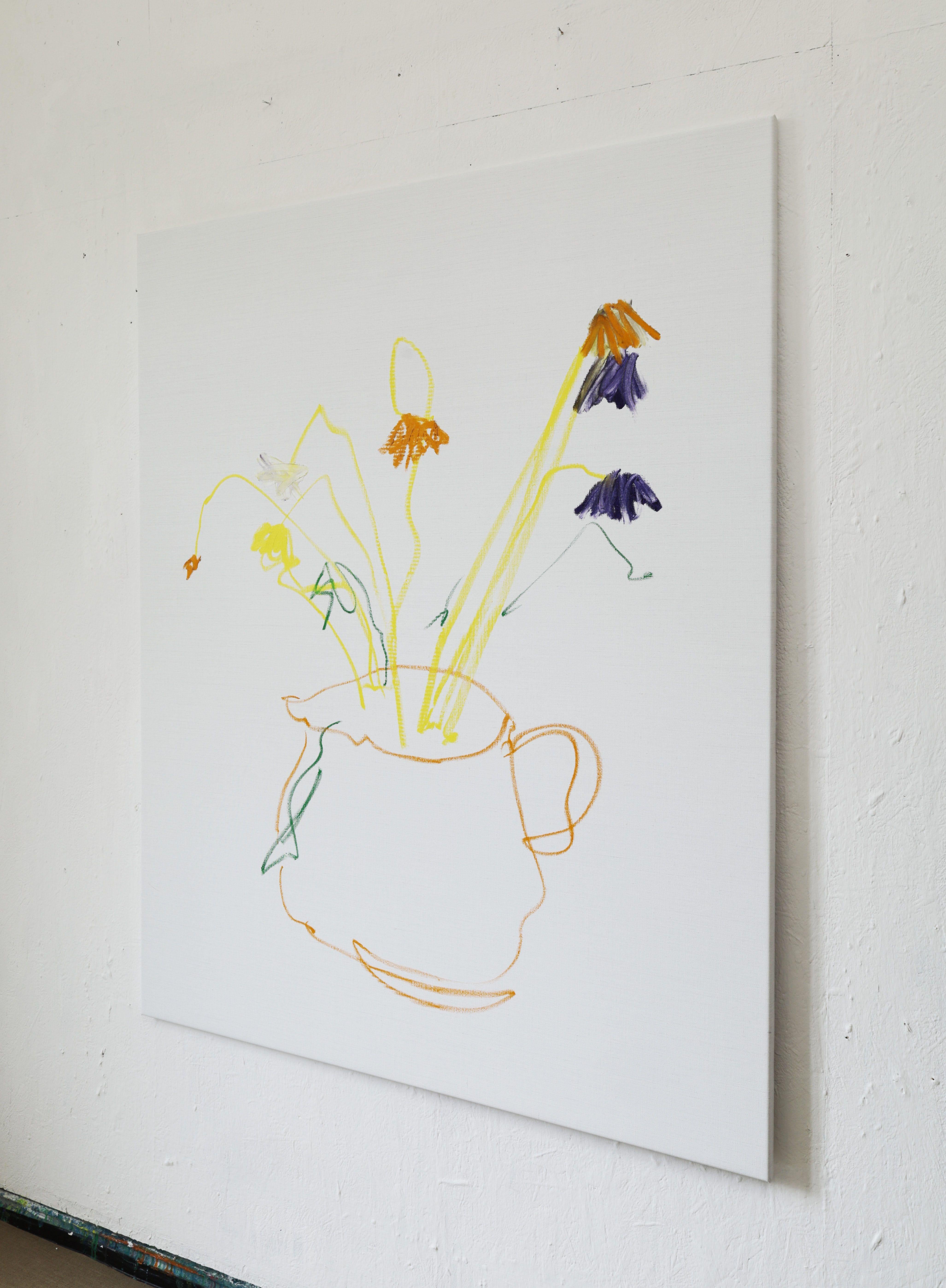 Painting Flowers To Fight Off Anxiety, Painting, Oil on Canvas For Sale 1