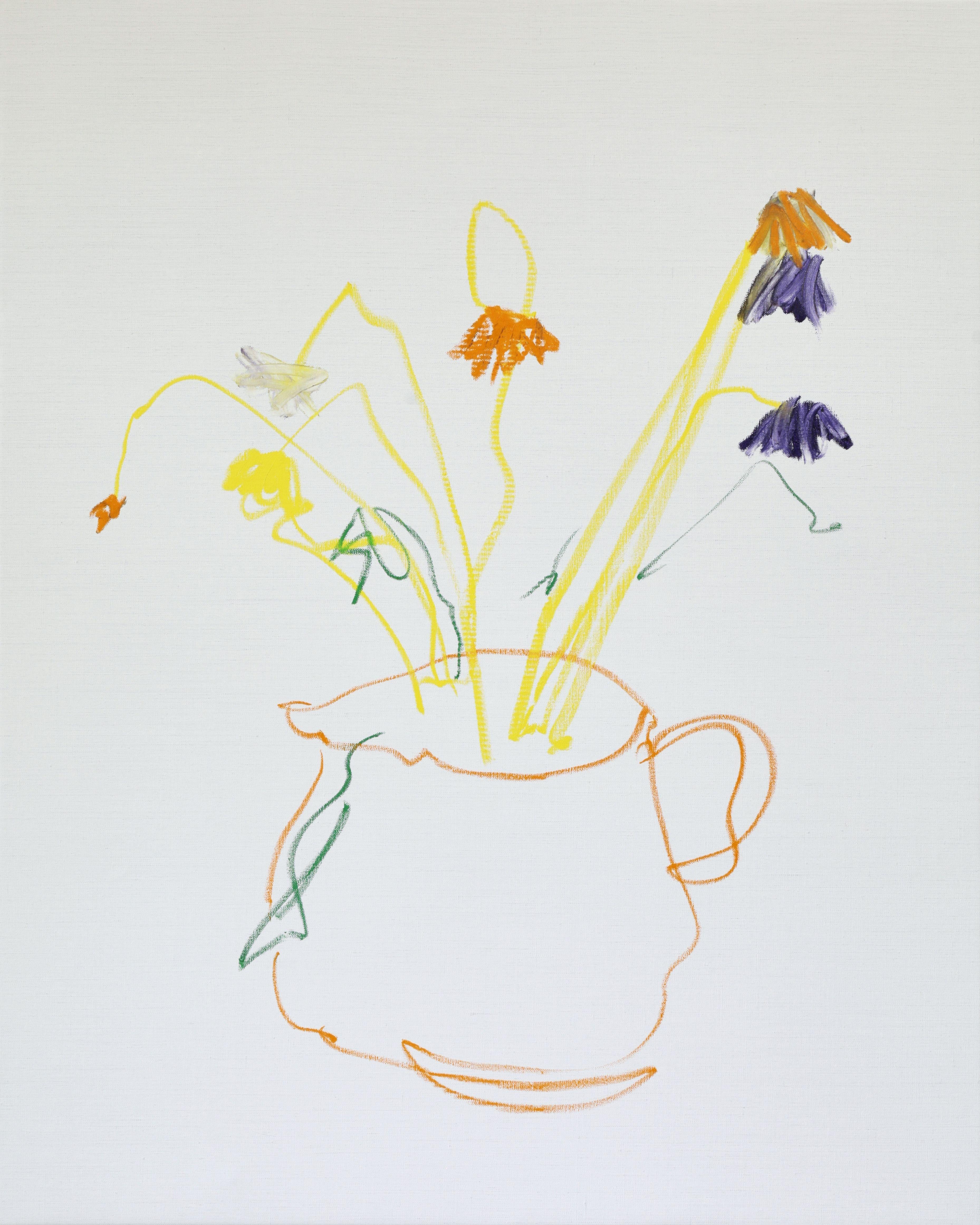 Gemälde Blumen, um die Ängste zu bekämpfen, Gemälde, Öl auf Leinwand