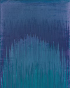Lila Arc Over Blue (Gemälde „Becoming Dizzy And Out Of Br“, Acryl auf Leinwand