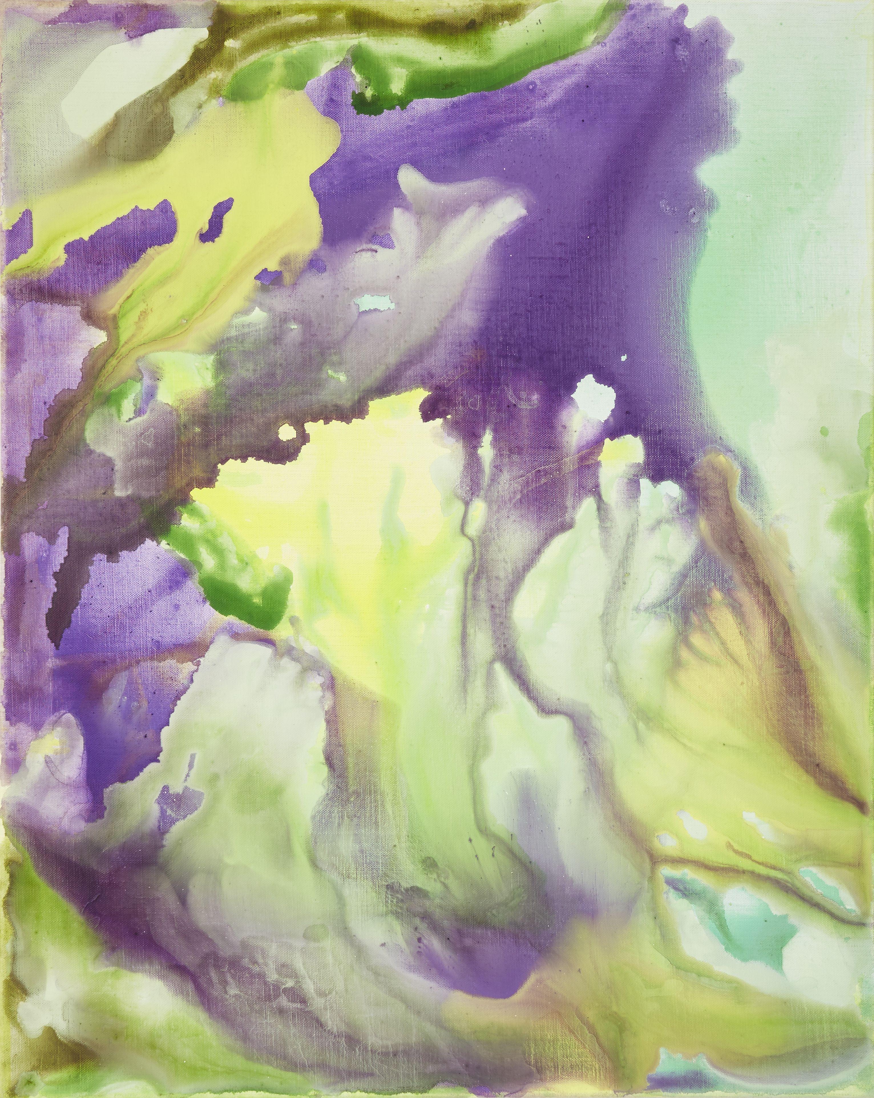 Abstract Painting di Simon Findlay - Galassia giallo porpora, Pittura, Acrilico su tela