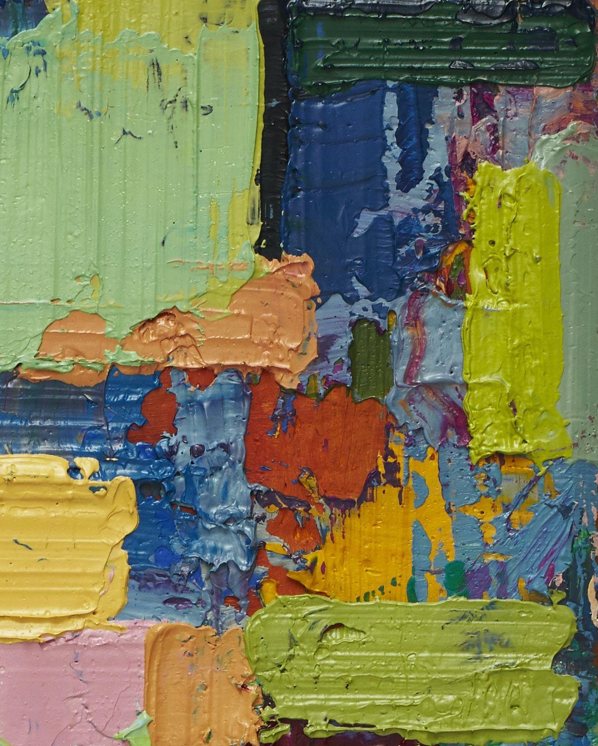 Rettangoli 4, Pittura, Olio su tela - Abstract Painting Nero di Simon Findlay