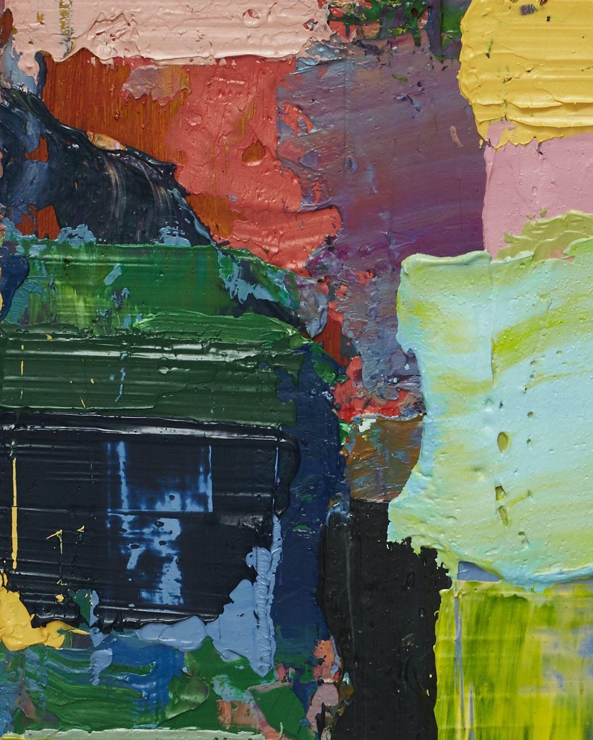 Stratifica fino a quando non sei soddisfatto. Mentre lavorava su grandi opere a olio, il colore rimanente veniva utilizzato per queste piccole opere come composizione inconscia. Si può osservare come la tavolozza dei colori cambi nel corso dei mesi.