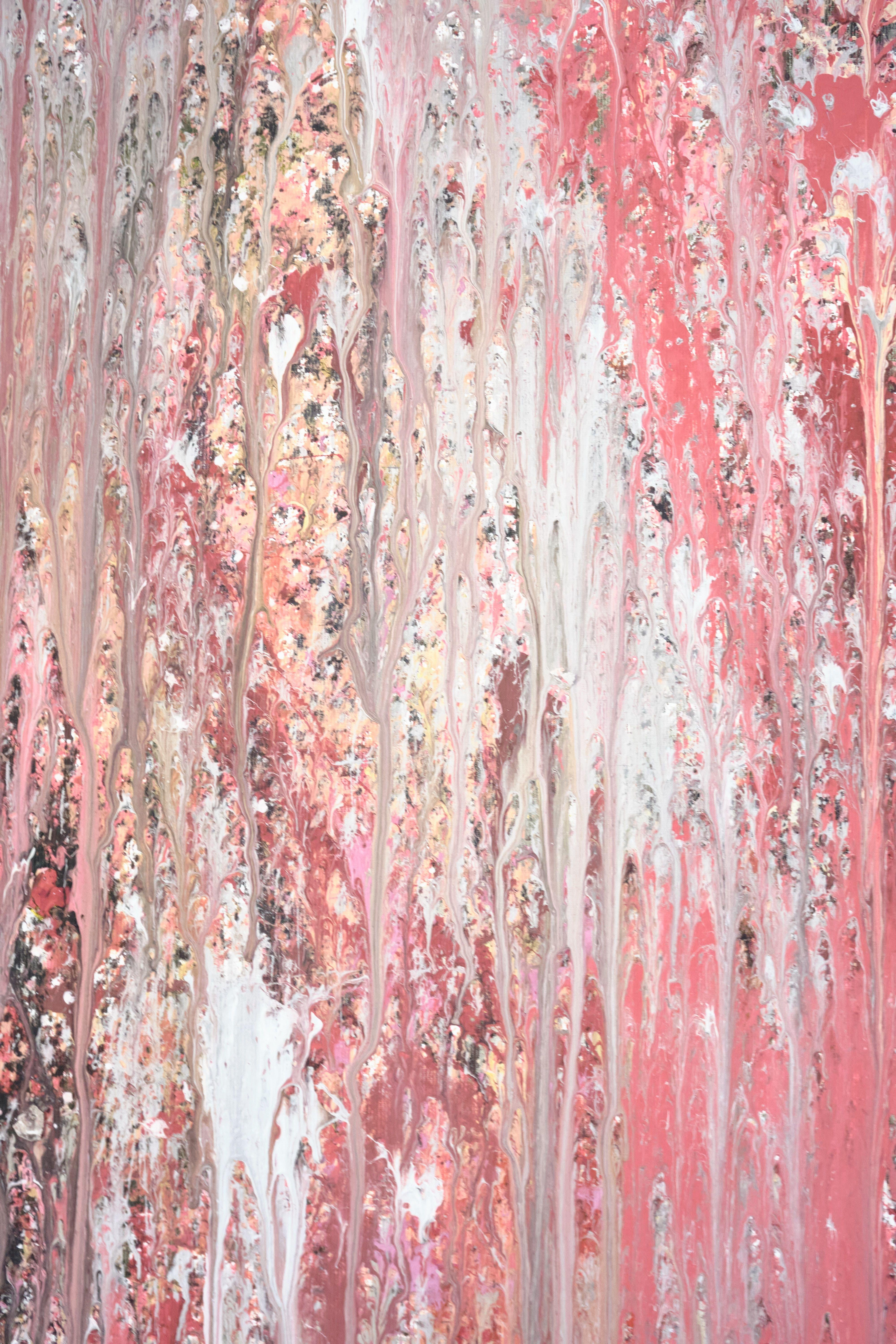 Red, Painting, Acrylic on Canvas - Gray Abstract Painting by Simon Findlay