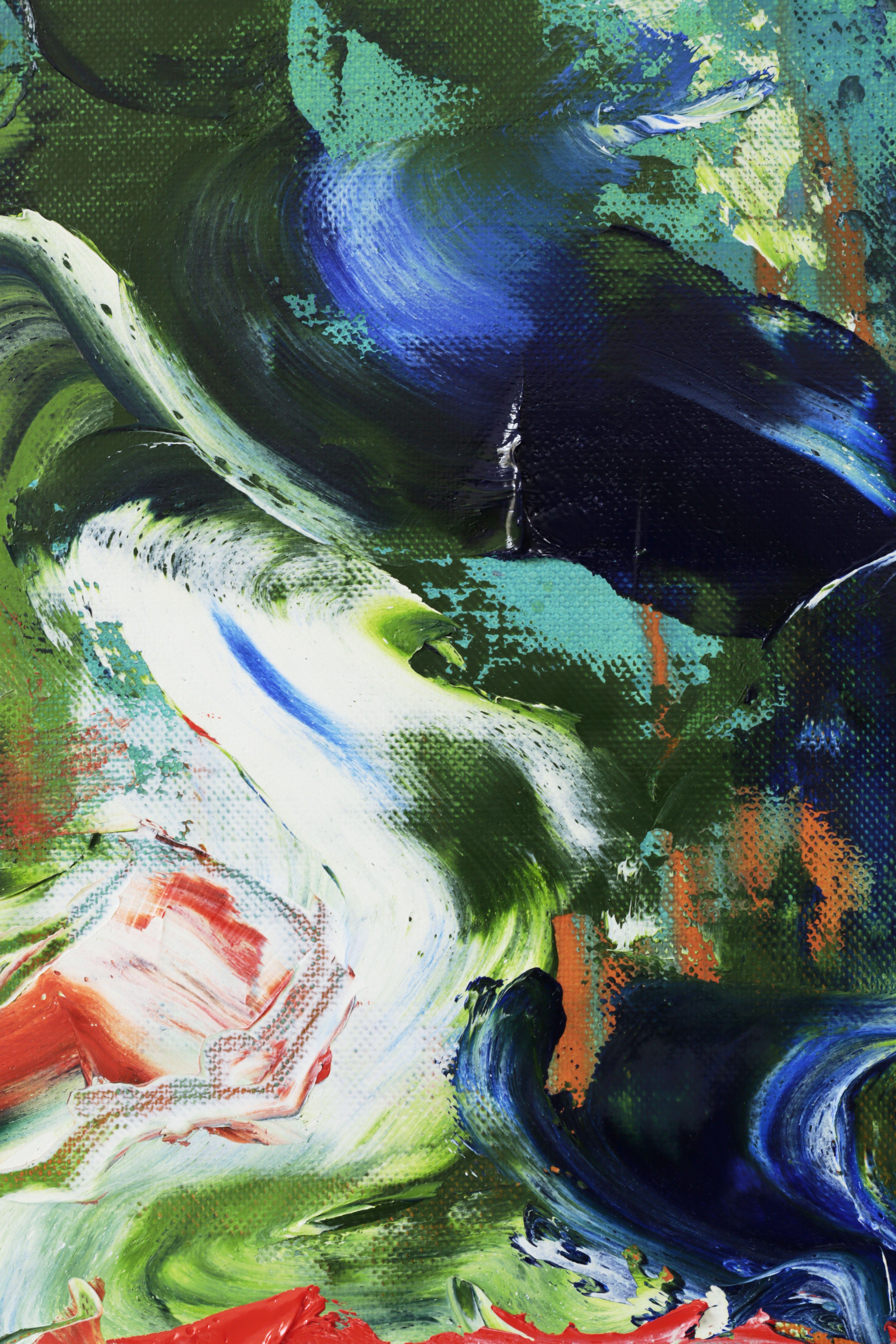 Underwater / Orange And Blue, Painting, Oil on Canvas For Sale 1