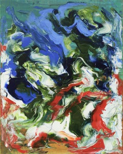 Underwater / Orange And Blue, Painting, Oil on Canvas
