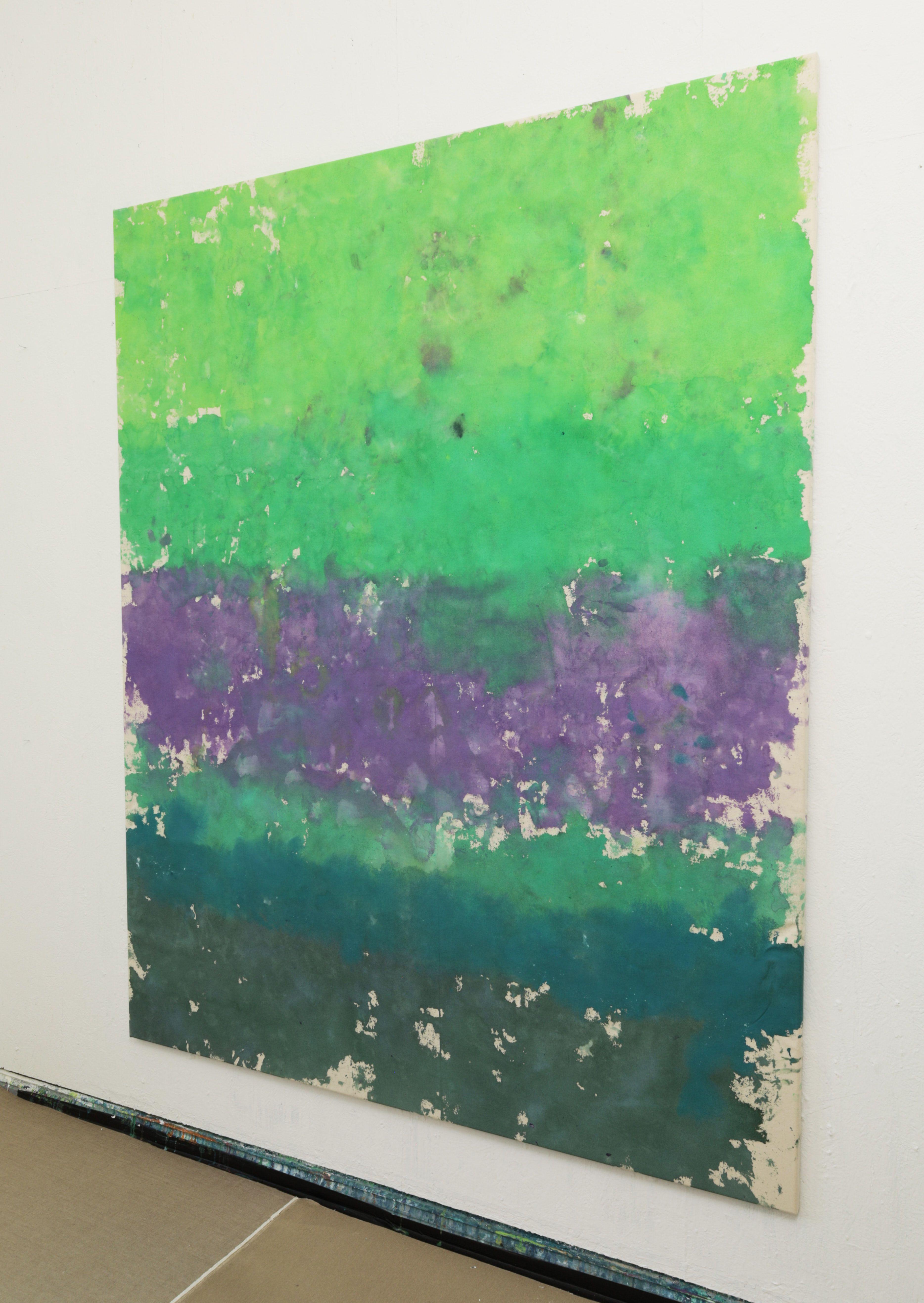 Umwickelte Felsen 2, Gemälde, Acryl auf Glas – Painting von Simon Findlay