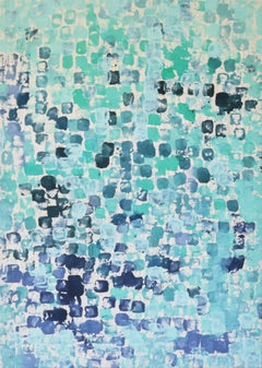 Rocce avvolte / Blu Ciano Turchese Viola, Pittura, Acrilico su tela