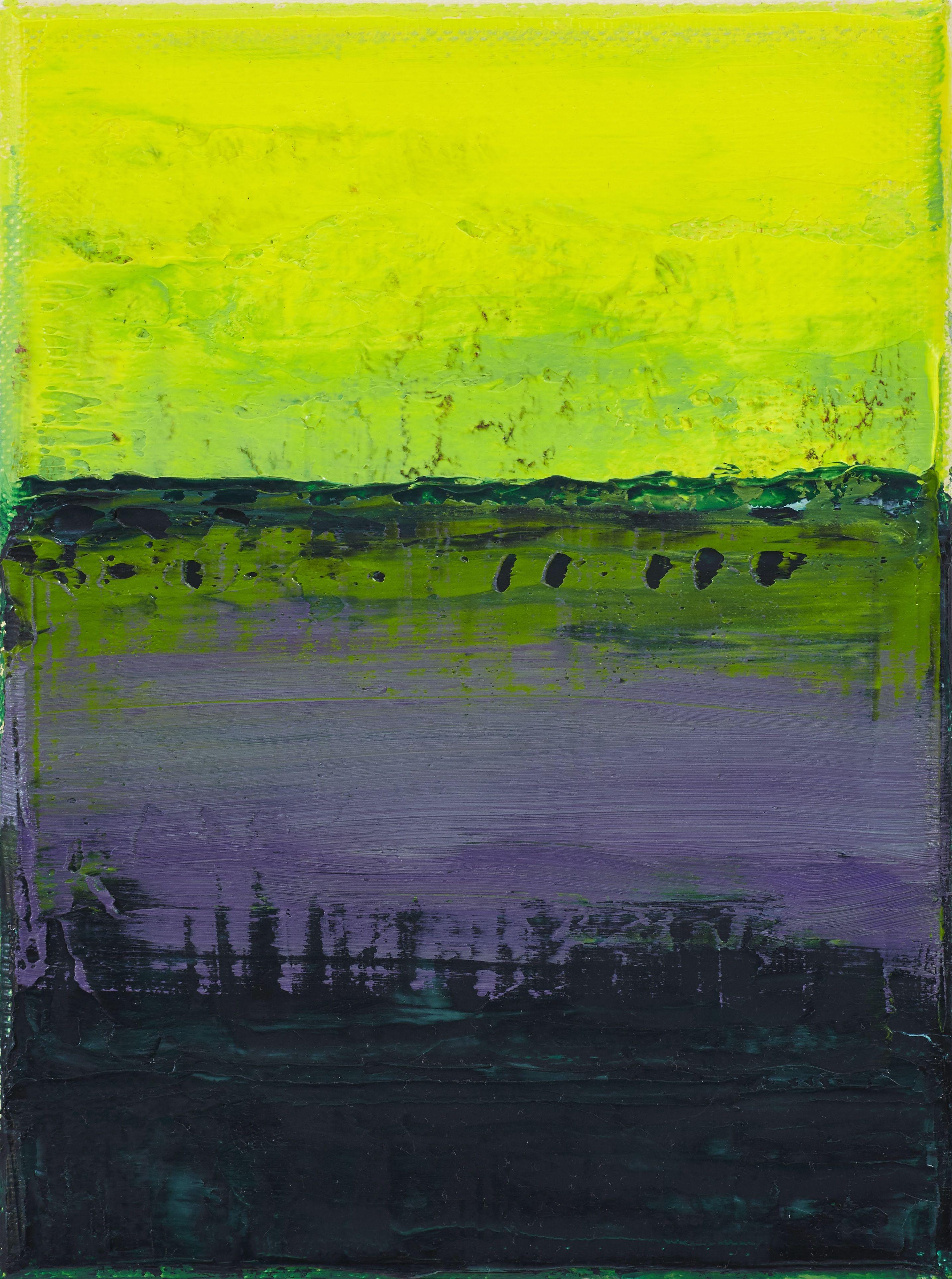 Yellow Purple Green Horizon, Painting, Oil on Canvas