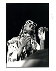 Stevie Wonder Singing Passionately Vintage Original Photograph